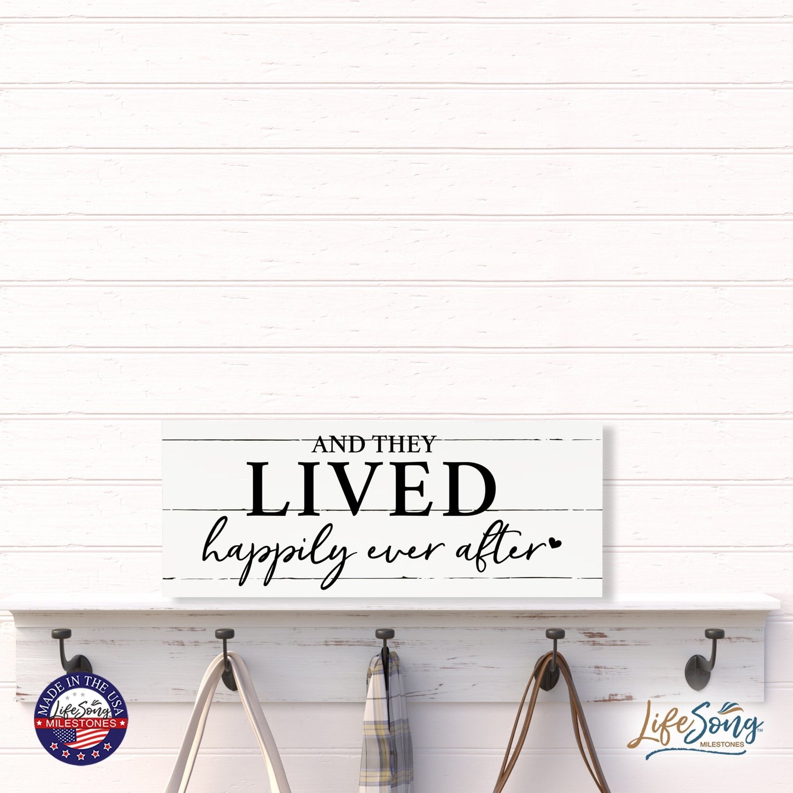 Inspirational Bible Quote Tabletop and Wall Decoration 10x4 - And They Lived - LifeSong Milestones