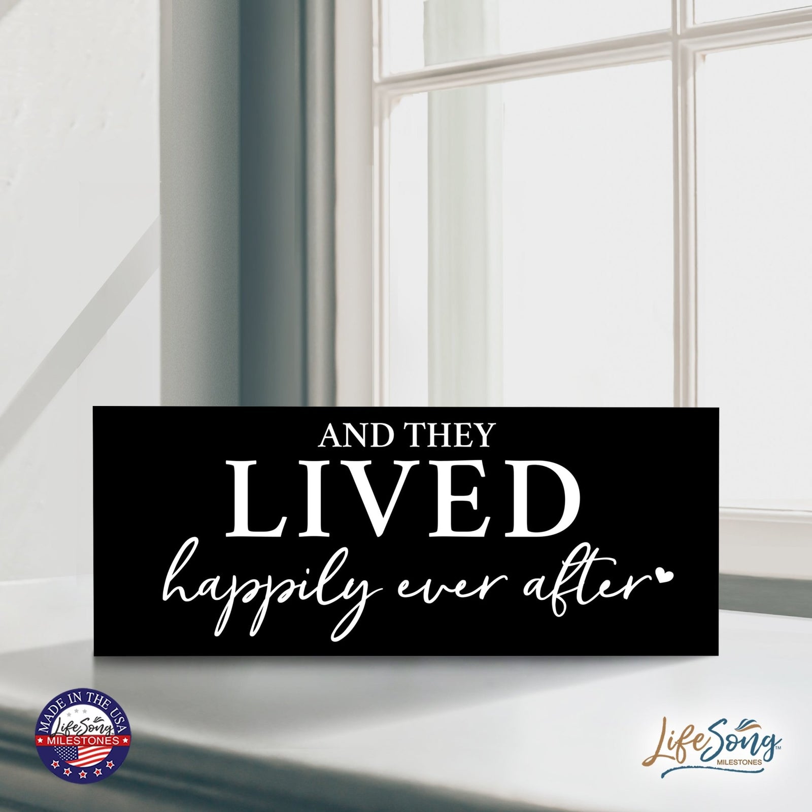 Inspirational Bible Quote Tabletop and Wall Decoration 10x4 - And They Lived - LifeSong Milestones