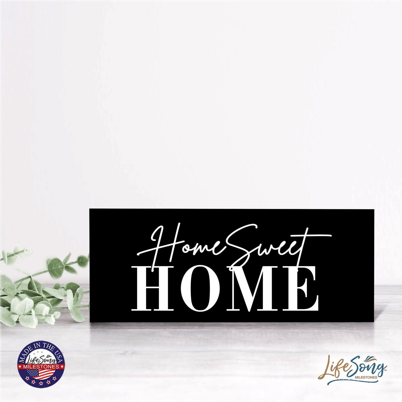 Inspirational Bible Quote Tabletop and Wall Decoration 10x4 - Home Sweet Home - LifeSong Milestones