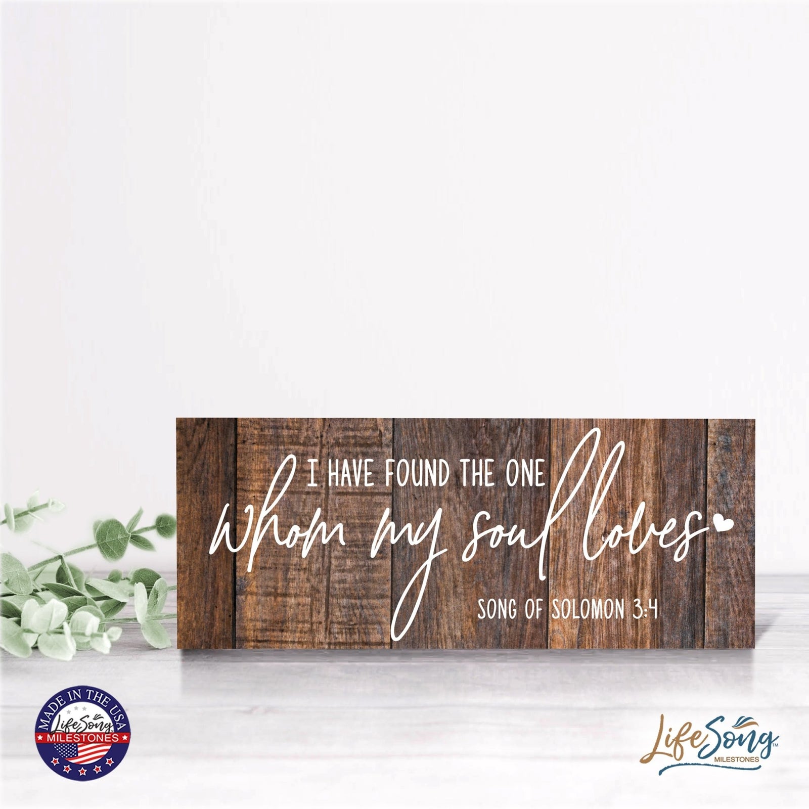 Inspirational Bible Quote Tabletop and Wall Decoration 10x4 - I Have Found The One - LifeSong Milestones