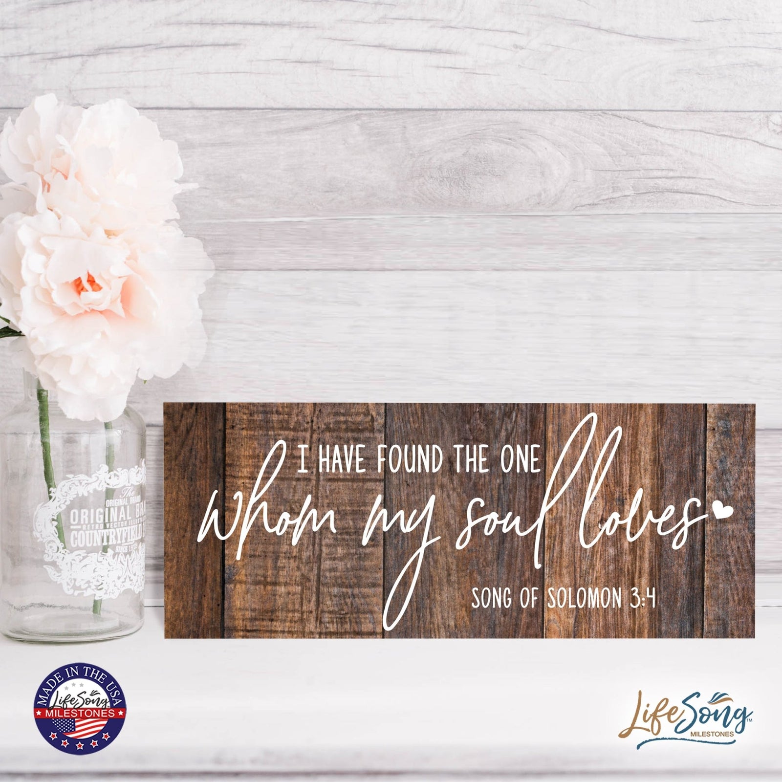 Inspirational Bible Quote Tabletop and Wall Decoration 10x4 - I Have Found The One - LifeSong Milestones