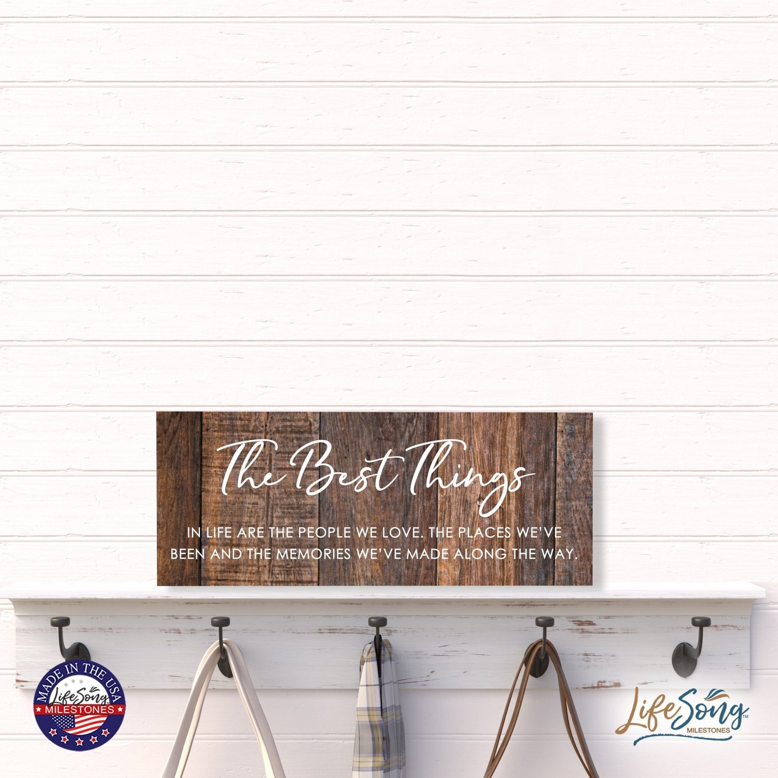 Inspirational Bible Quote Tabletop and Wall Decoration 10x4 - The Best Things - LifeSong Milestones