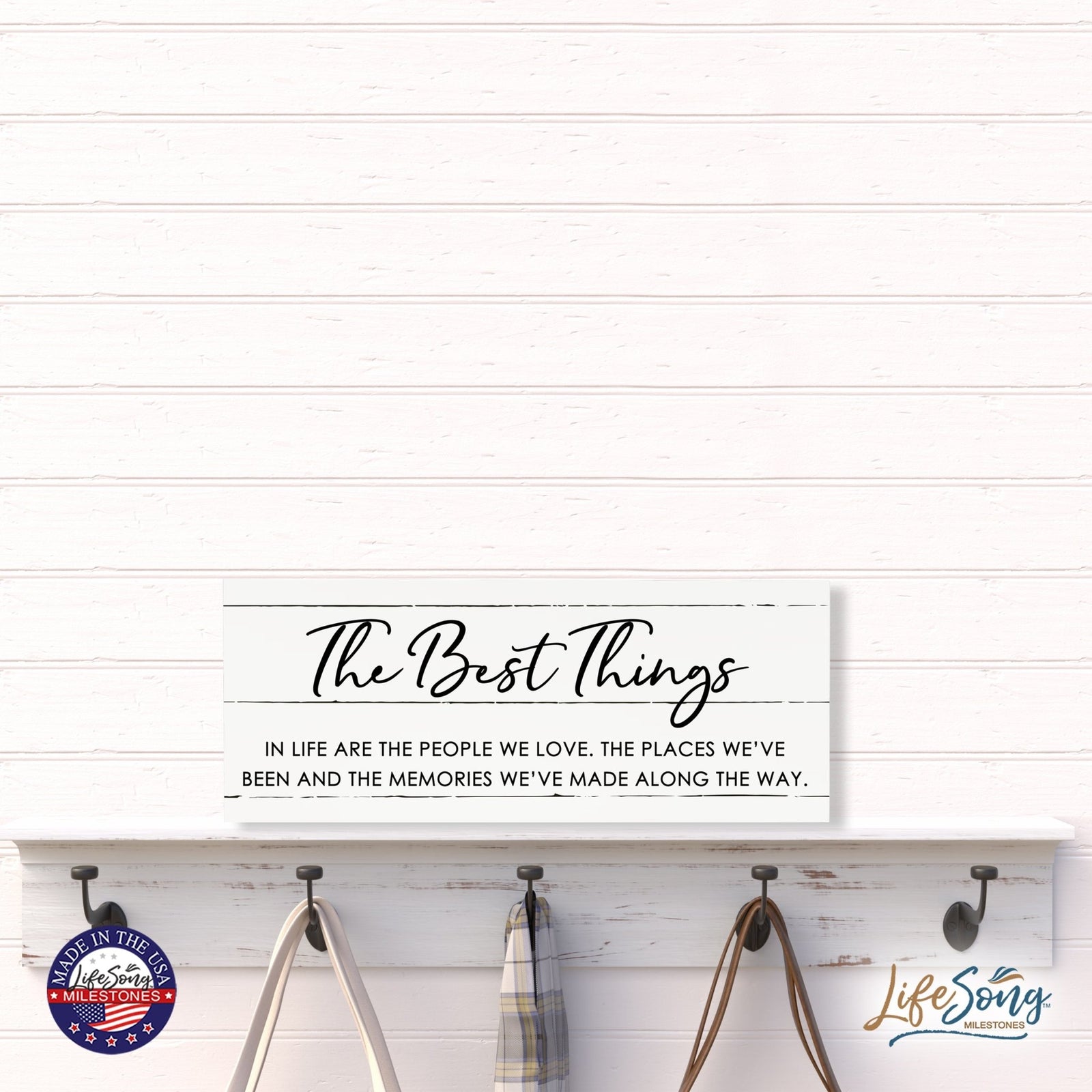 Inspirational Bible Quote Tabletop and Wall Decoration 10x4 - The Best Things - LifeSong Milestones