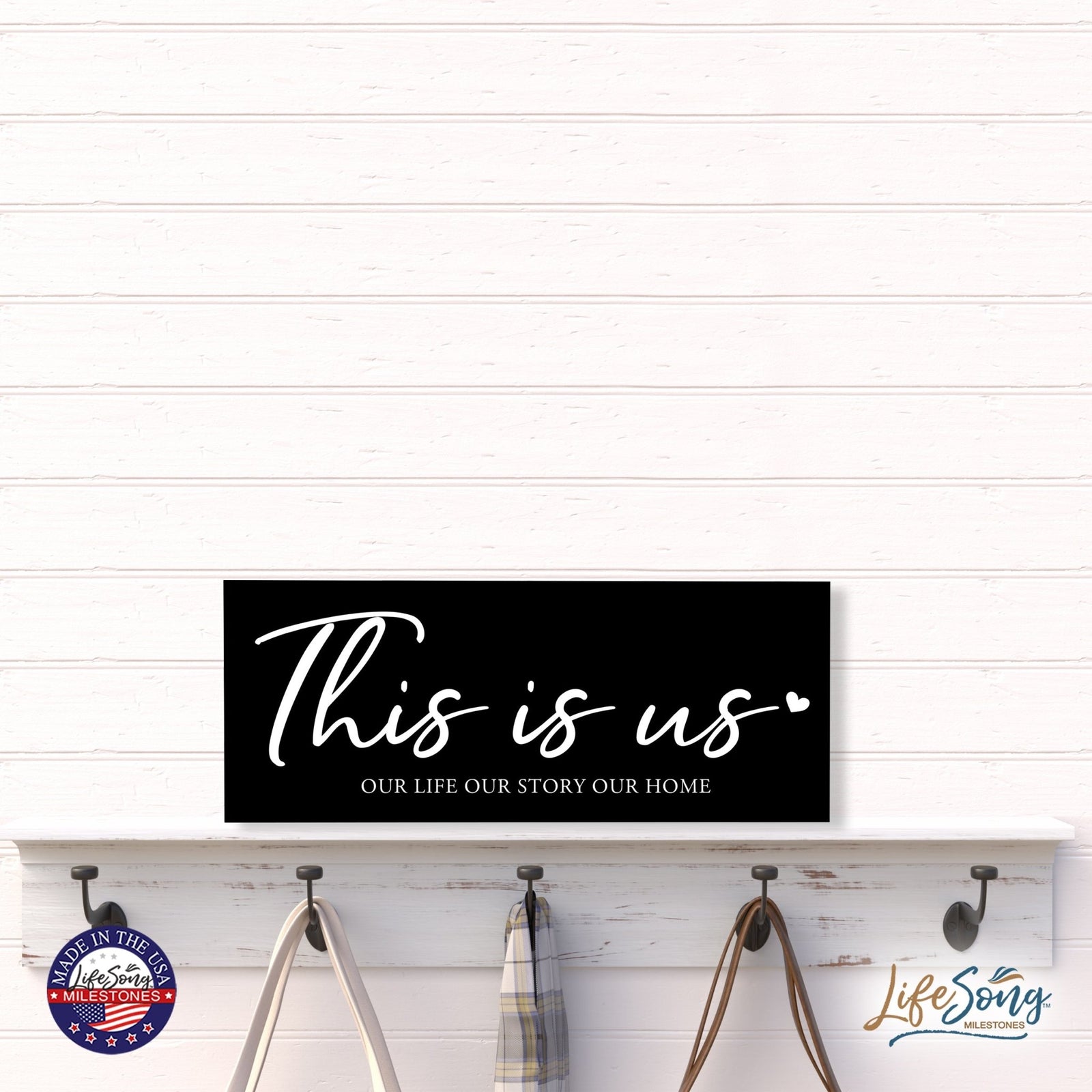 Inspirational Bible Quote Tabletop and Wall Decoration 10x4 - This Is Us - LifeSong Milestones