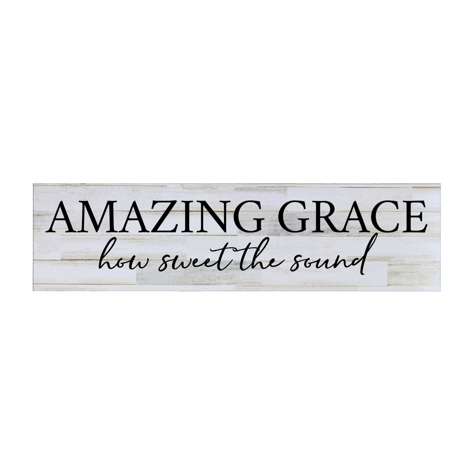 Inspirational Everyday Home and Family Wooden Wall Art Hanging Plaque 10 x 40 – Amazing Grace - LifeSong Milestones
