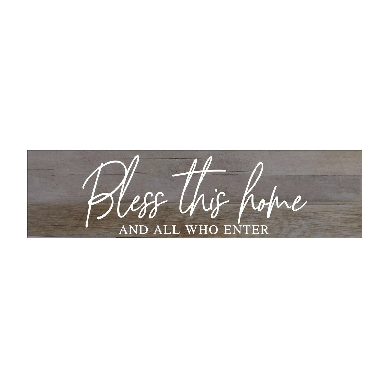 Inspirational Everyday Home and Family Wooden Wall Art Hanging Plaque 10 x 40 – Bless This Home - LifeSong Milestones
