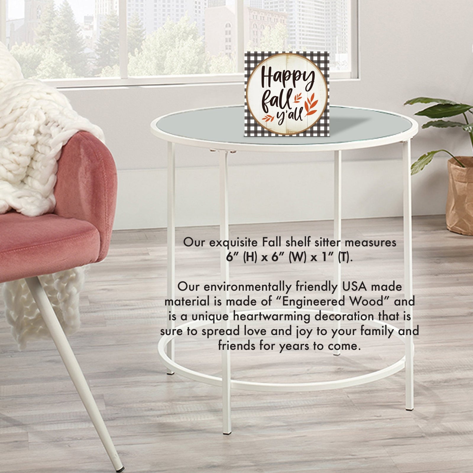 Inspirational Fall Themed Unique Shelf Décor and Tabletop Signs - Happy Fall Y’all - LifeSong Milestones