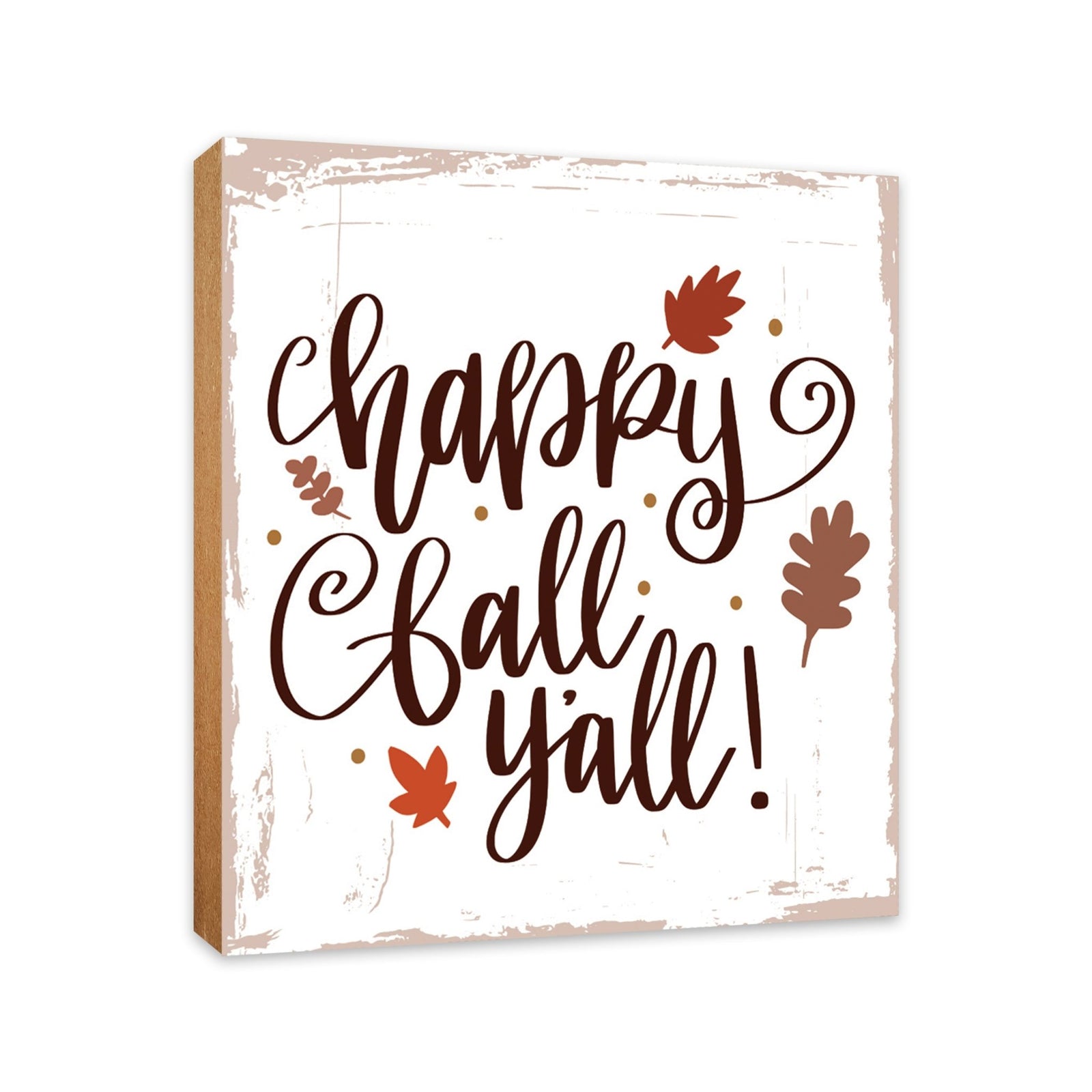 Inspirational Fall Themed Unique Shelf Décor and Tabletop Signs - Happy Fall Y’all - LifeSong Milestones