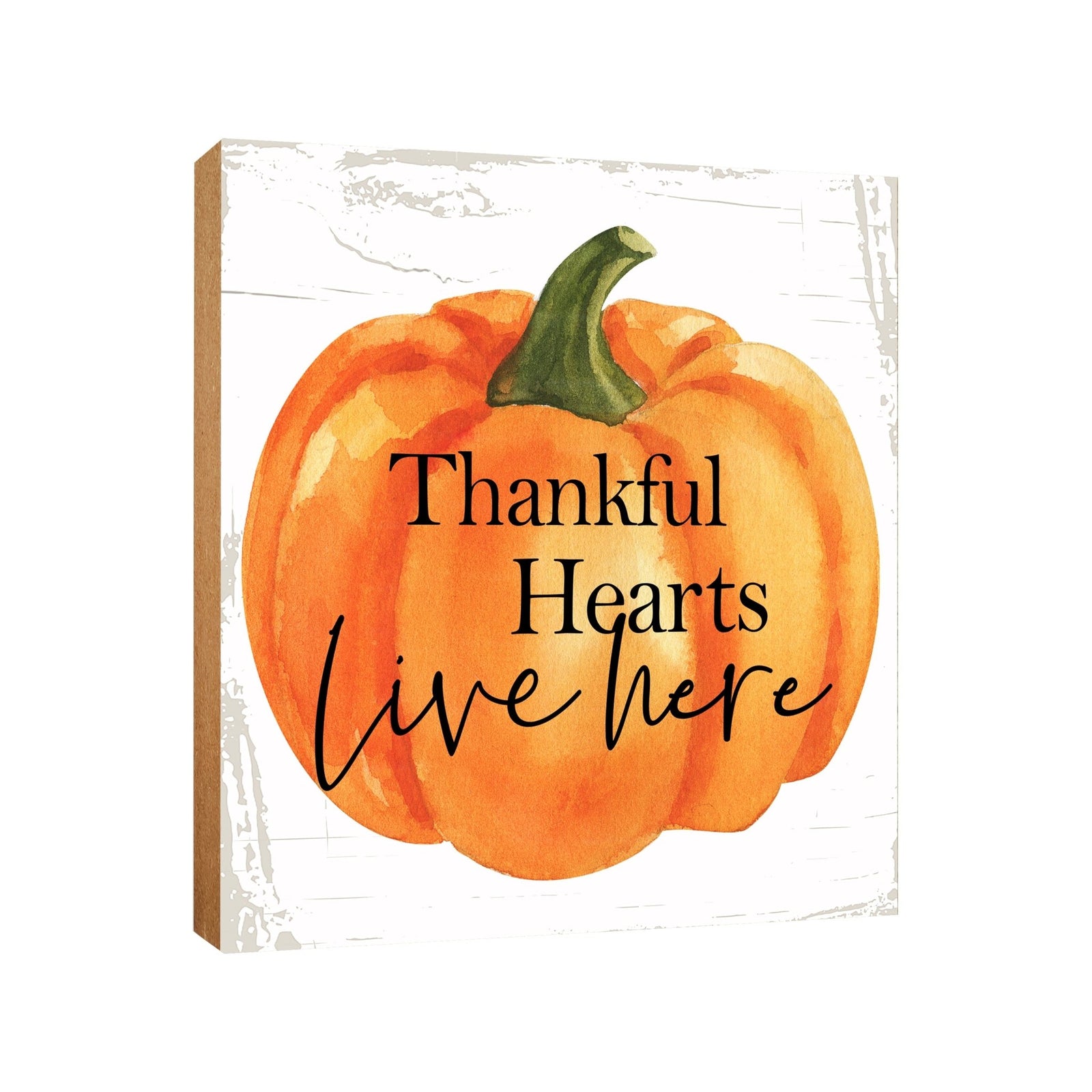 Inspirational Fall Themed Unique Shelf Décor and Tabletop Signs - Thankful Hearts - LifeSong Milestones