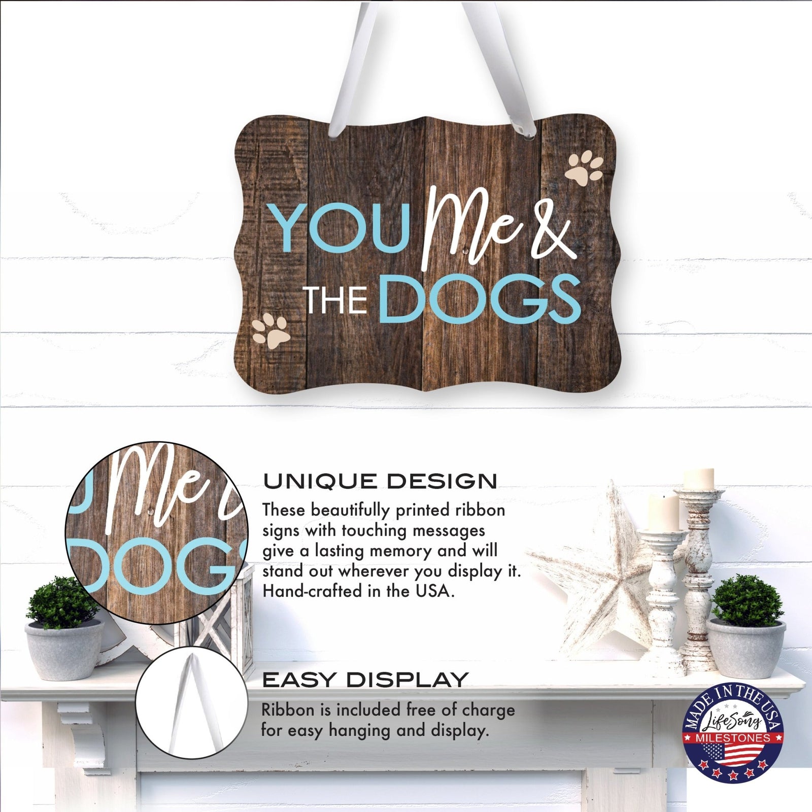 Inspirational Hanging Ribbon Wall Sign for Pet - LifeSong Milestones