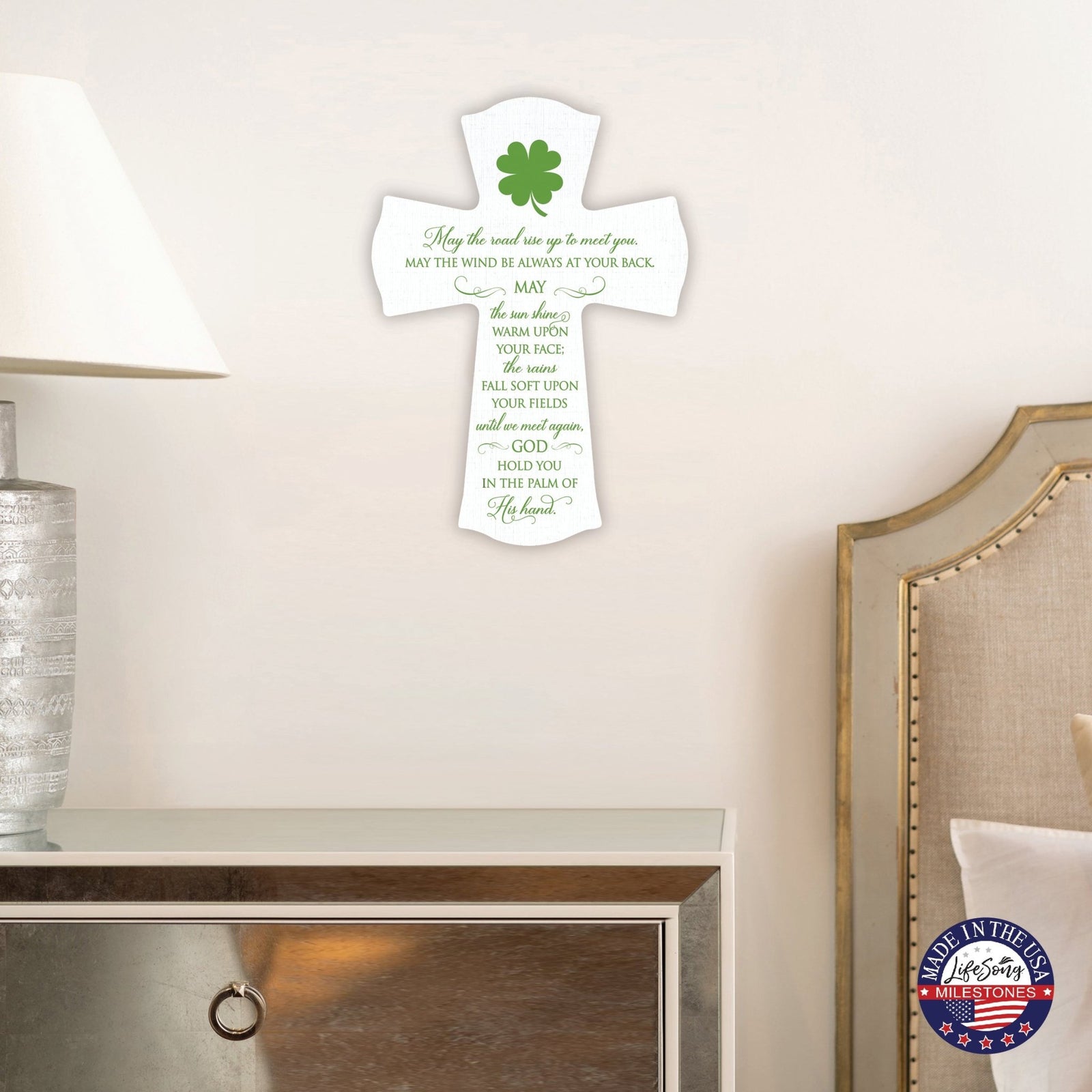 Inspirational Hanging Wooden Prayer Wall Cross Home Decor - LifeSong Milestones
