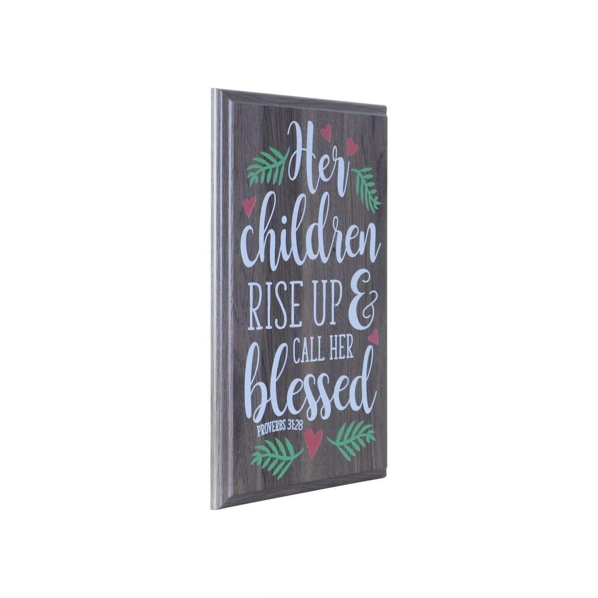 Inspirational Home Decor Wall Plaque - Her Children Rise Up - LifeSong Milestones