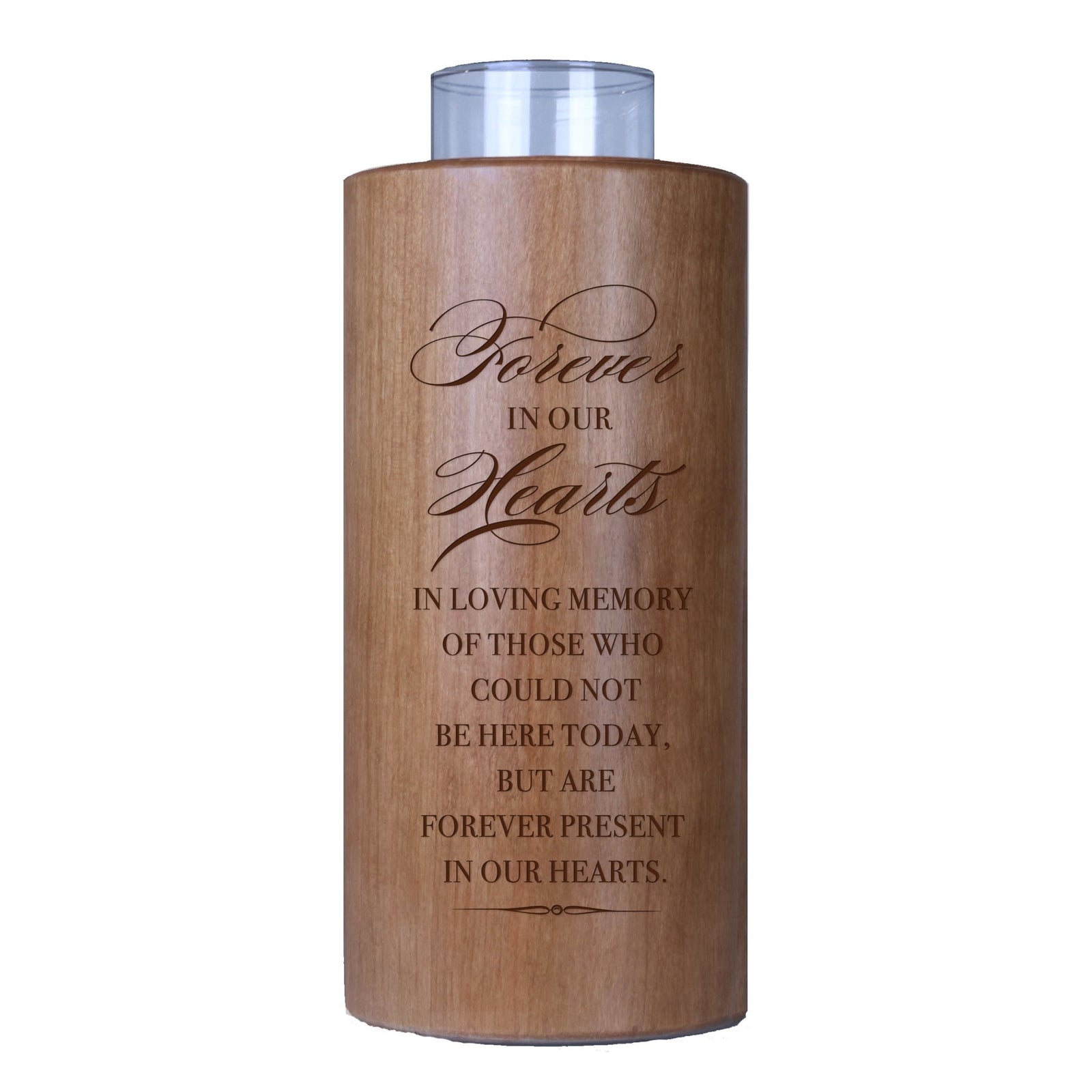 Inspirational Memorial Votive Candle Holder 8in Forever In Our Hearts - LifeSong Milestones