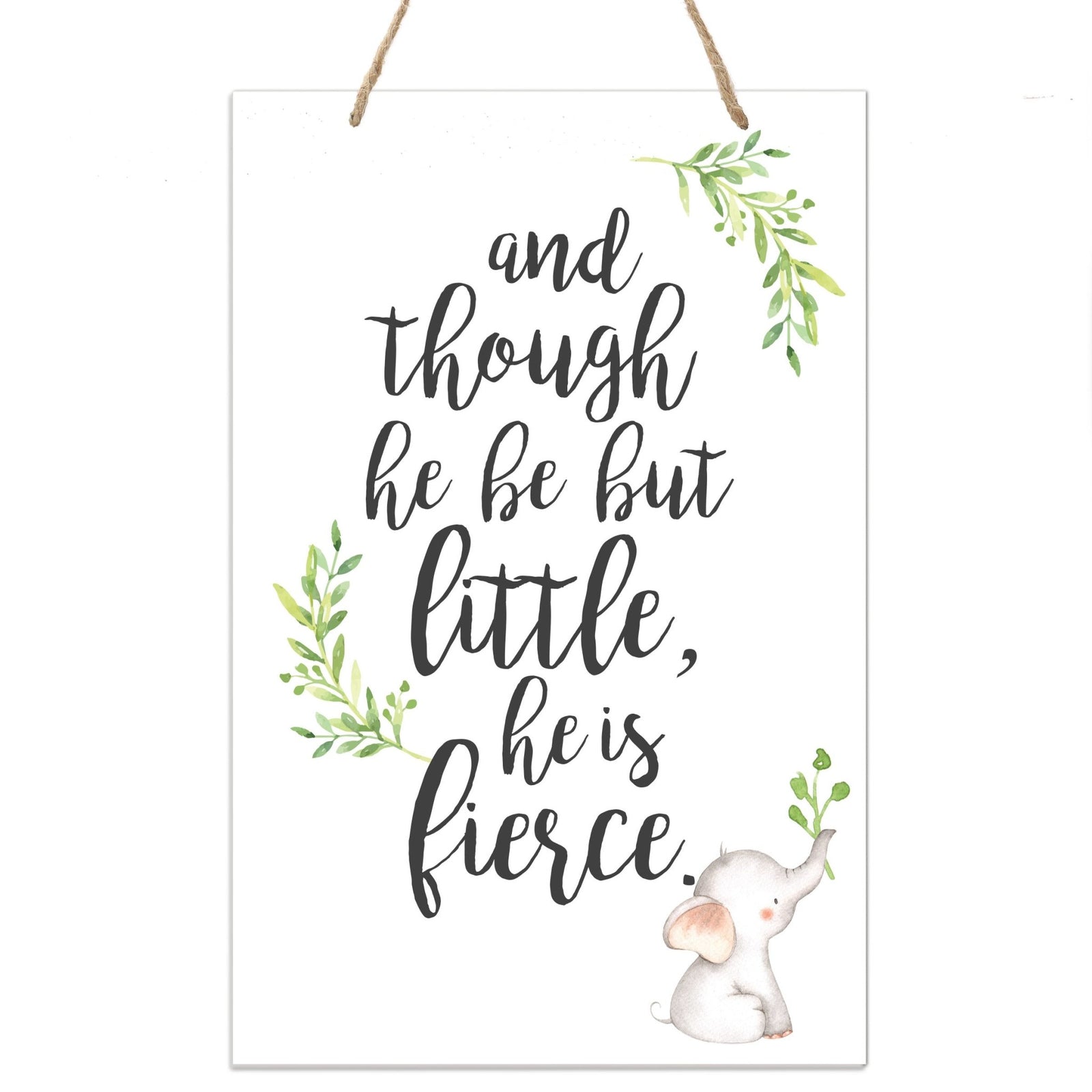 Inspirational Nursery Rope Signs for Boys and Girls - Little But Fierce - LifeSong Milestones