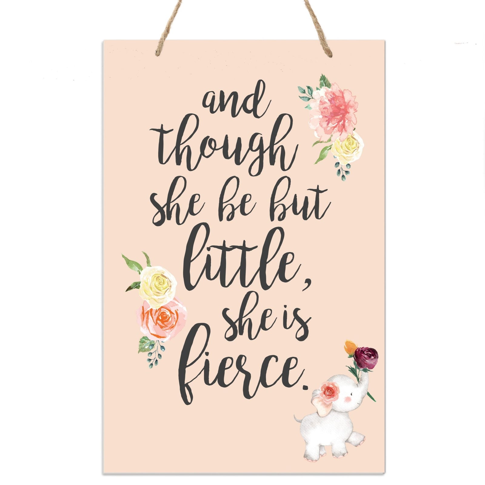 Inspirational Nursery Rope Signs for Boys and Girls - Little But Fierce - LifeSong Milestones