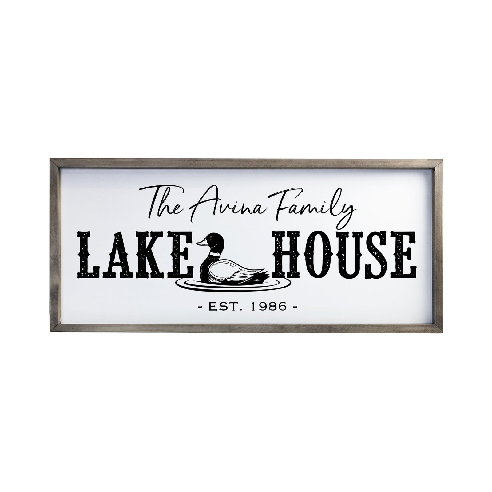 Inspirational Personalized Framed Shadow Box 13x30 - The Lake House - LifeSong Milestones