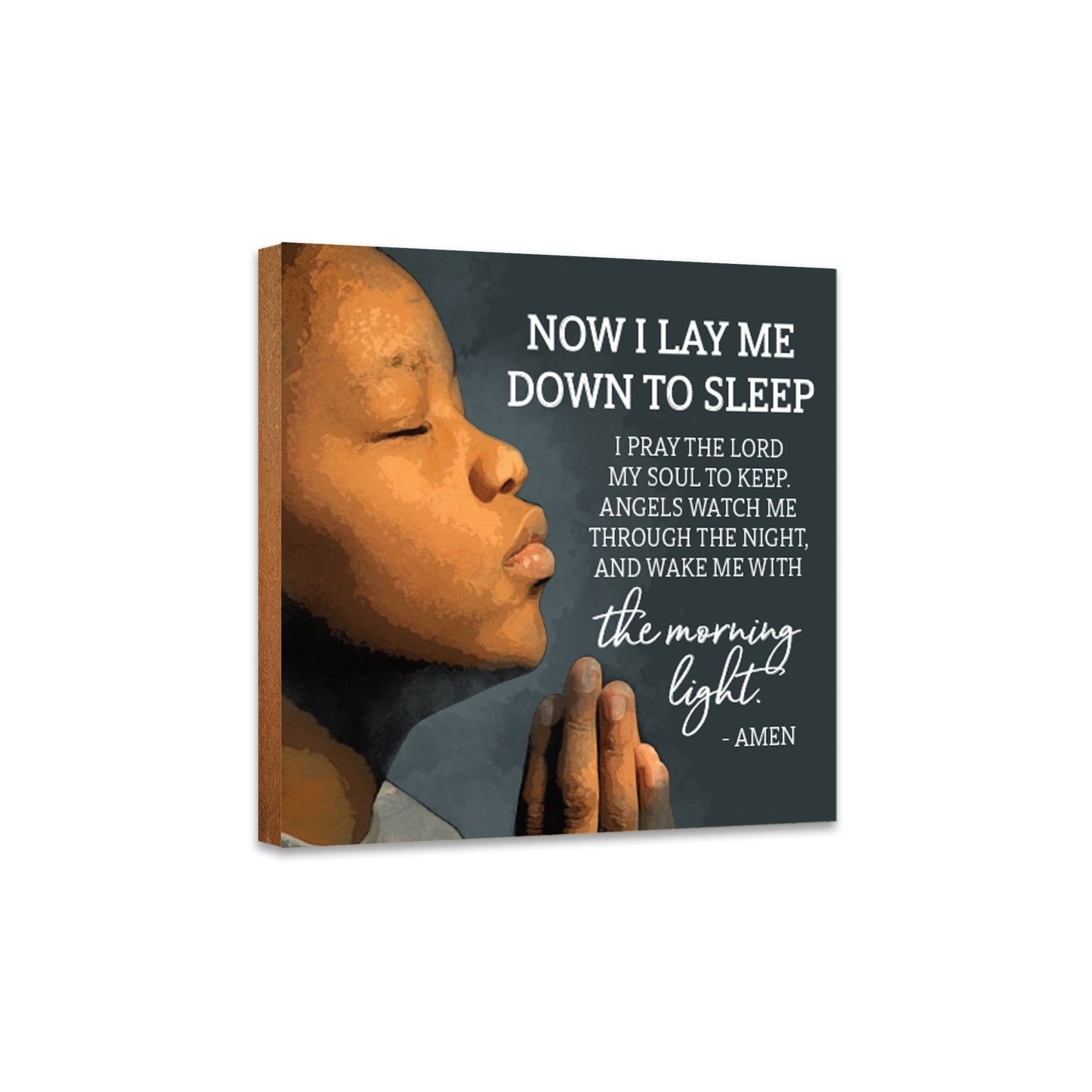 Lifesong Milestones Inspirational Praying Kids Unique Shelf Décor - A charming tabletop decoration for kids with a heartwarming praying children design.