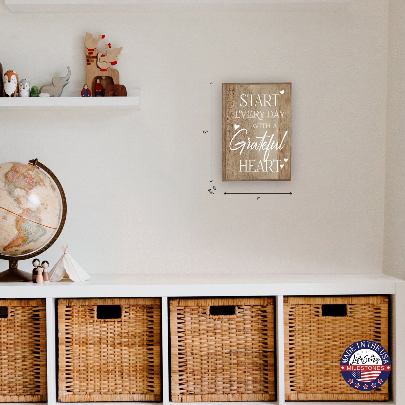 Inspirational Wood Wall Hanging Plaques With Motivational Verse For Home Décor And Gift Idea - Start every day - LifeSong Milestones