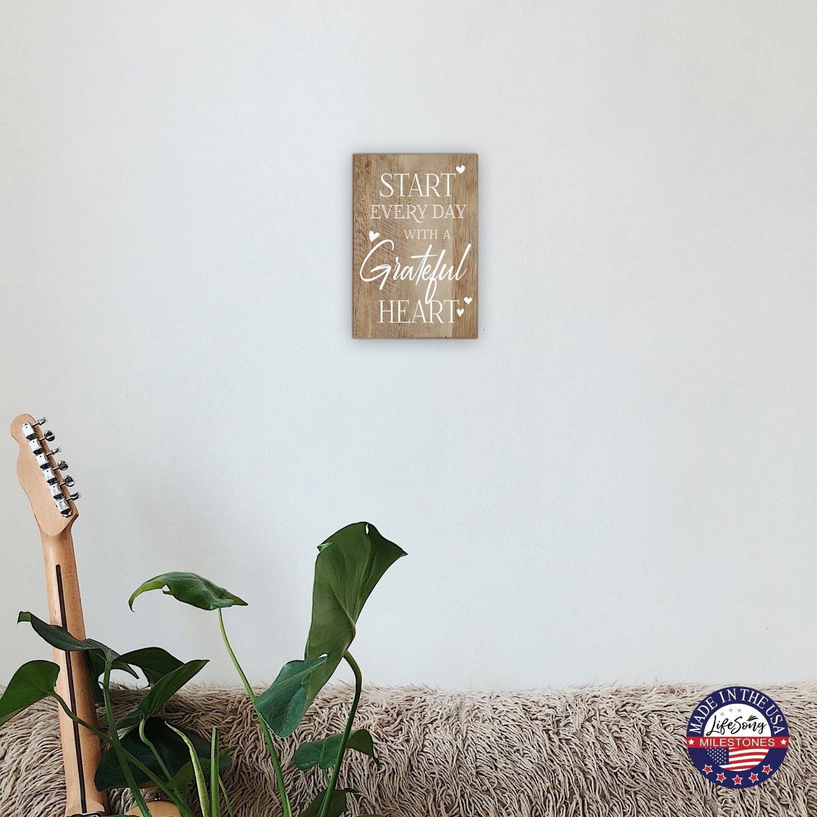 Inspirational Wood Wall Hanging Plaques With Motivational Verse For Home Décor And Gift Idea - Start every day - LifeSong Milestones