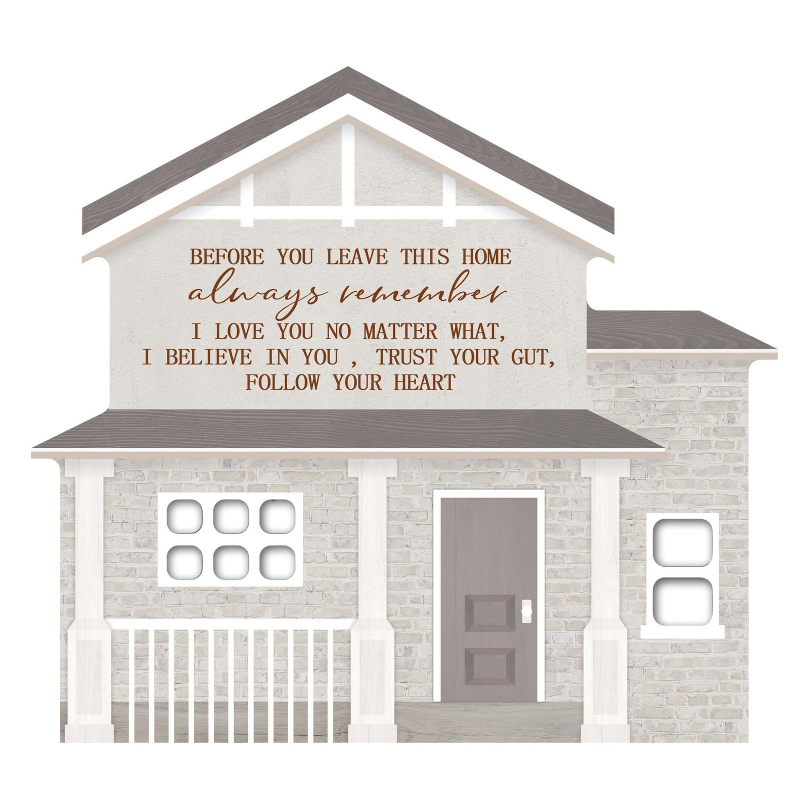 Inspirational Wooden House Shaped Table Top and Shelf Decoration with Christian and Bible Verse 7.25x8 - HOME - LifeSong Milestones