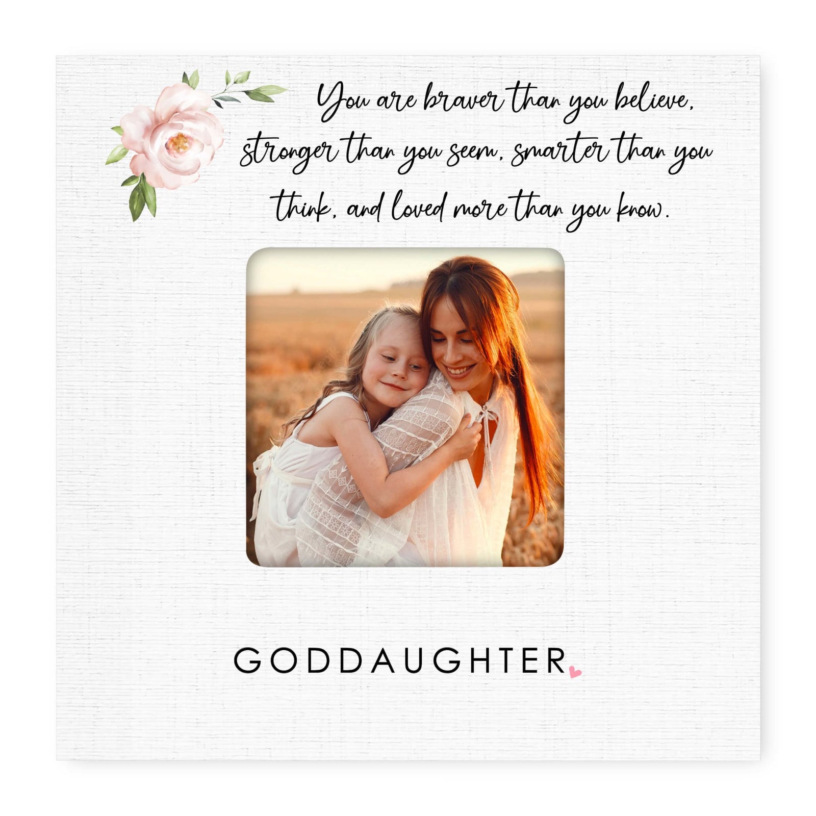 Inspirational Wooden Picture Frame for Goddaughter - LifeSong Milestones
