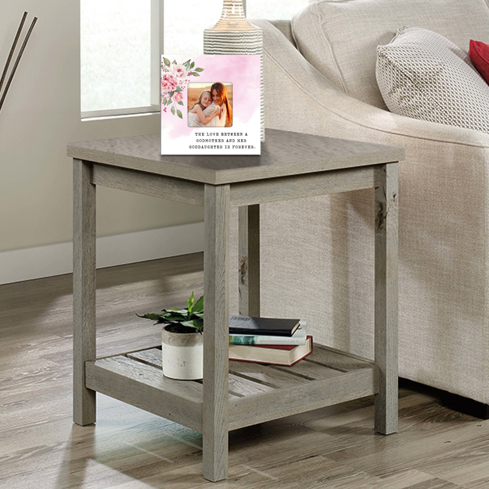 Inspirational Wooden Picture Frame for Goddaughter - LifeSong Milestones