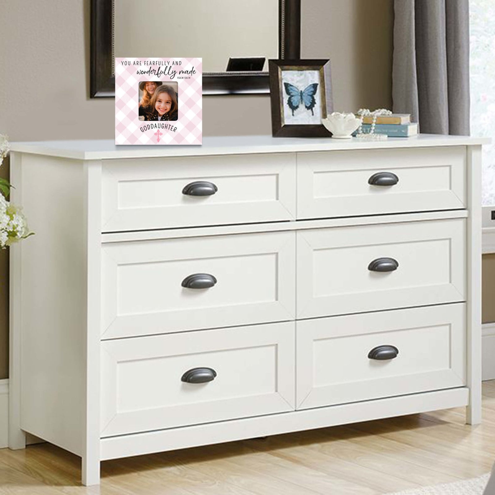 Inspirational Wooden Picture Frame for Goddaughter - LifeSong Milestones