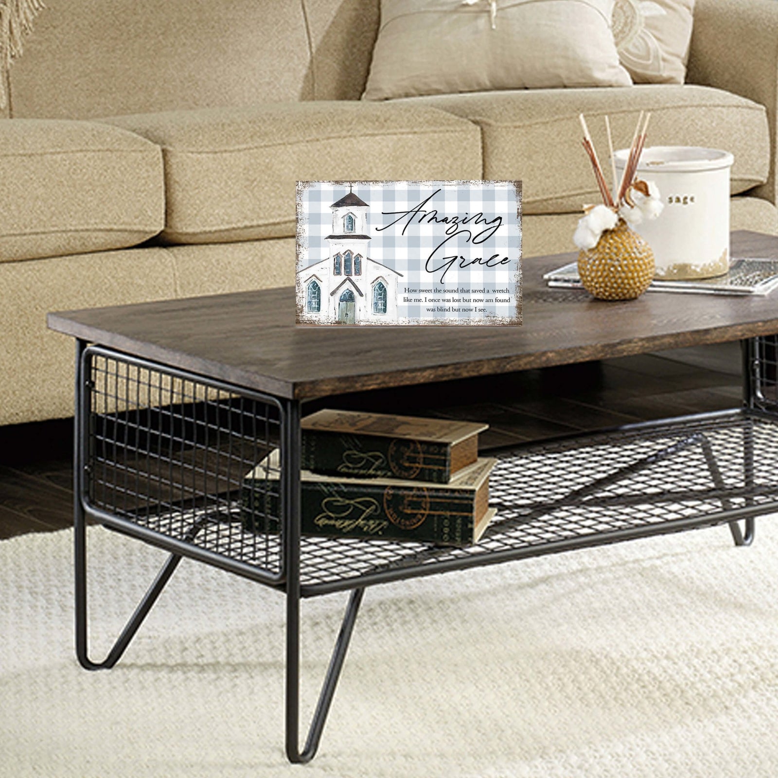 Inspirational Wooden Tabletop and Shelf Décor – Amazing Grace - LifeSong Milestones