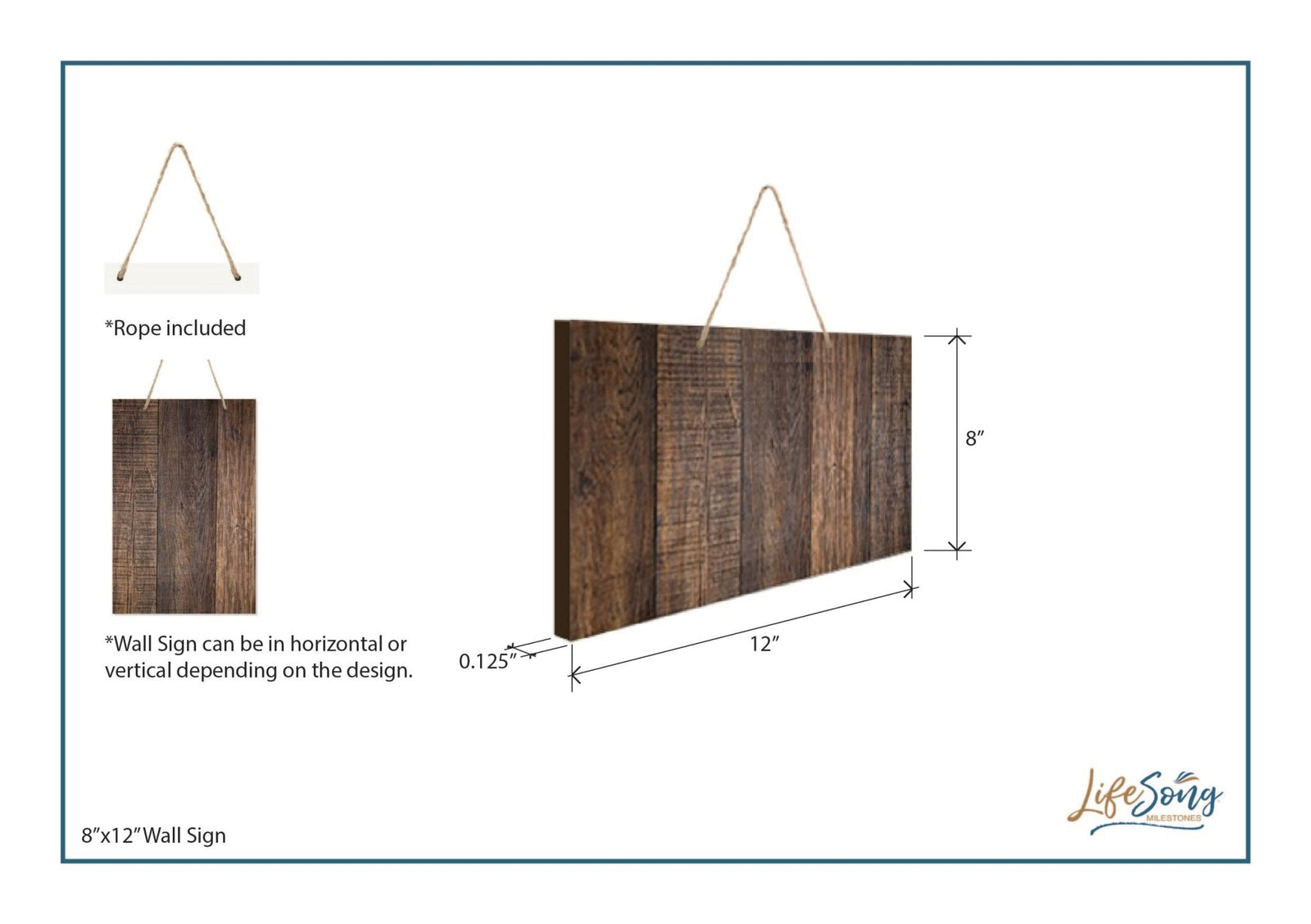 Inspirational Wooden Wall Hanging Rope Sign For Grandparents 12” x 8”- Our Greatest Blessing - LifeSong Milestones