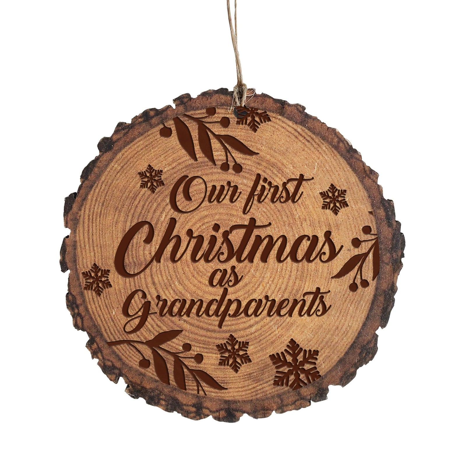 Inspiring 3.75in Christmas Barky Ornament for Grandparents - Our First Christmas - LifeSong Milestones