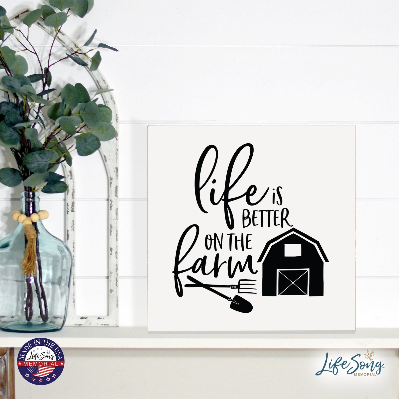 Inspiring Modern Framed Shadow Box 10x10 Life Is Better - LifeSong Milestones