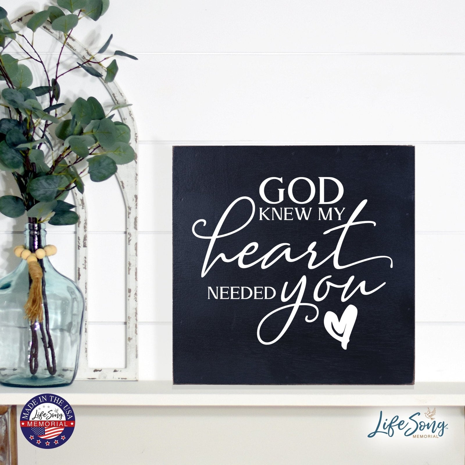 Inspiring Modern Framed Shadow Box 10x10 My Heart Needed - LifeSong Milestones