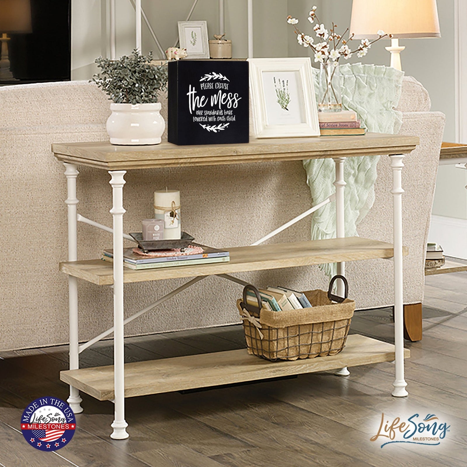 Inspiring Modern Framed Shadow Box 10x10 Please Excuse - LifeSong Milestones