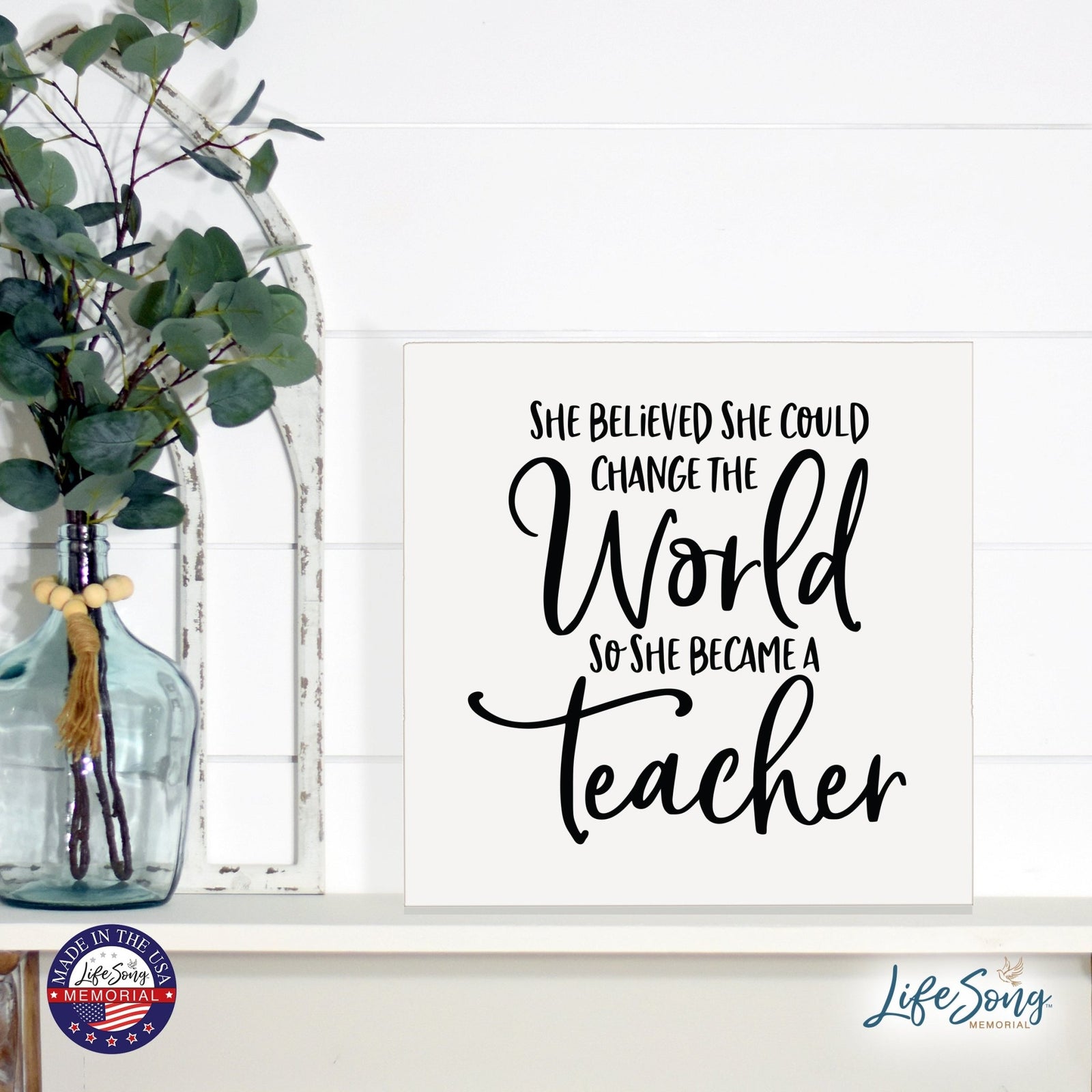 Inspiring Modern Framed Shadow Box 10x10 She Believed She Could - LifeSong Milestones