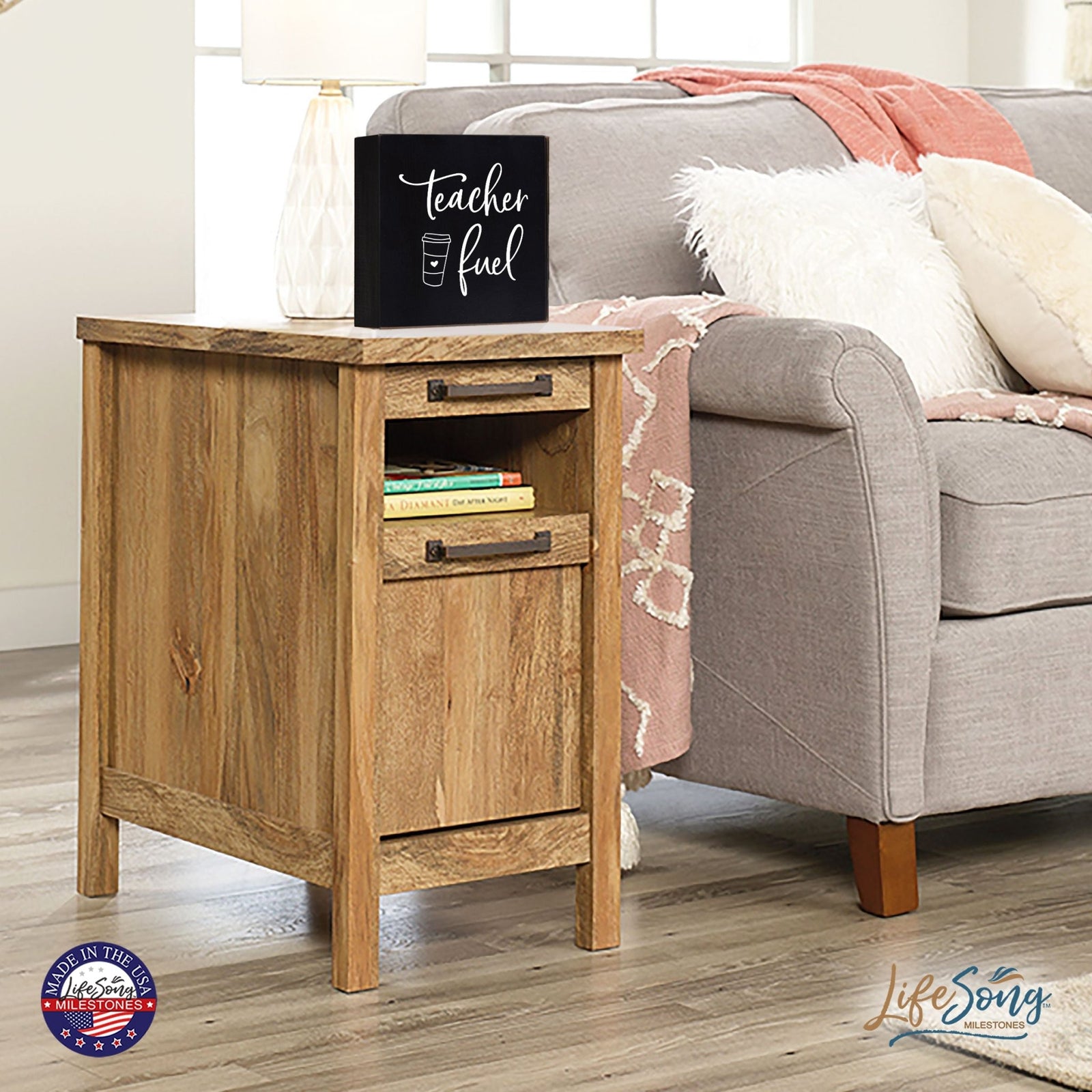 Inspiring Modern Framed Shadow Box 10x10 Teacher Fuel - LifeSong Milestones