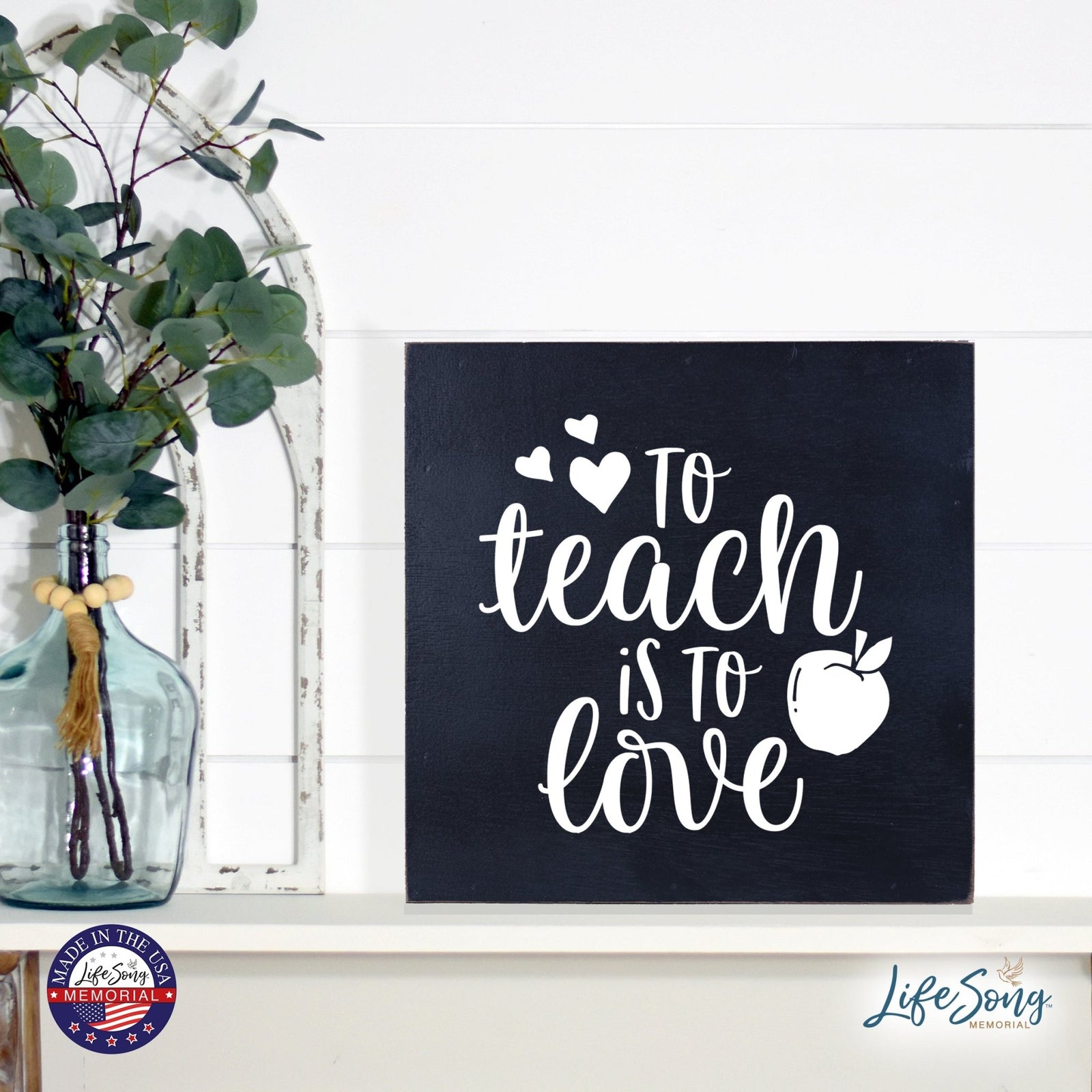 Inspiring Modern Framed Shadow Box 10x10 To Teach Is To - LifeSong Milestones