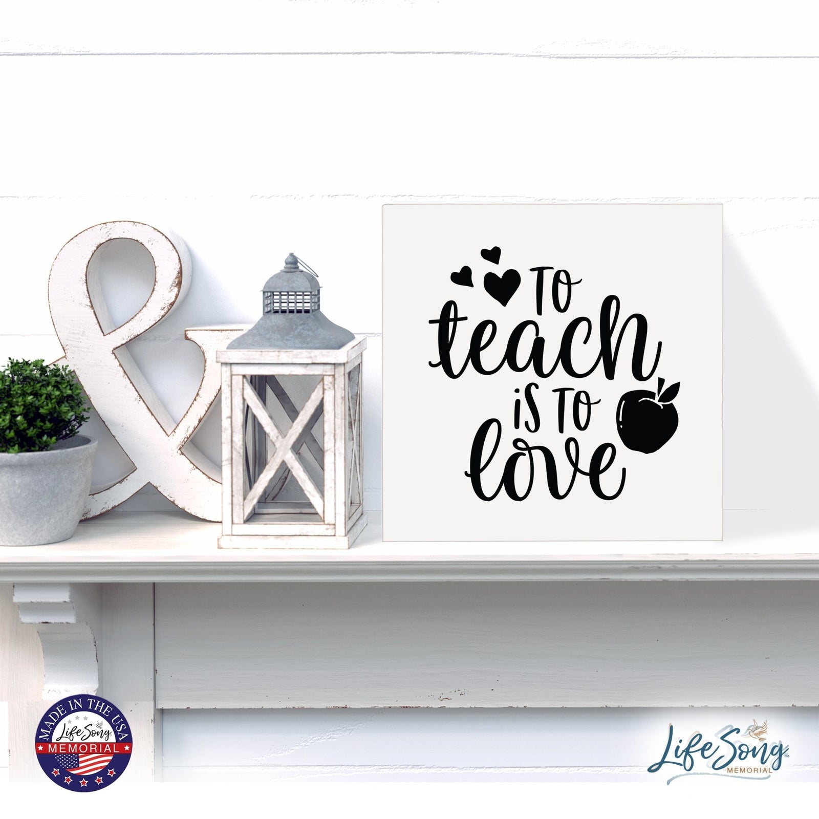 Inspiring Modern Framed Shadow Box 10x10 To Teach Is To - LifeSong Milestones