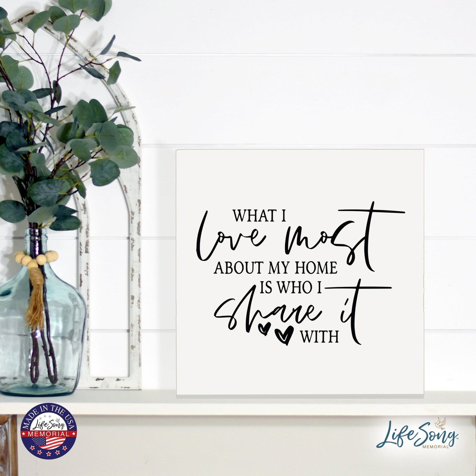 Inspiring Modern Framed Shadow Box 10x10 What I Love Most - LifeSong Milestones