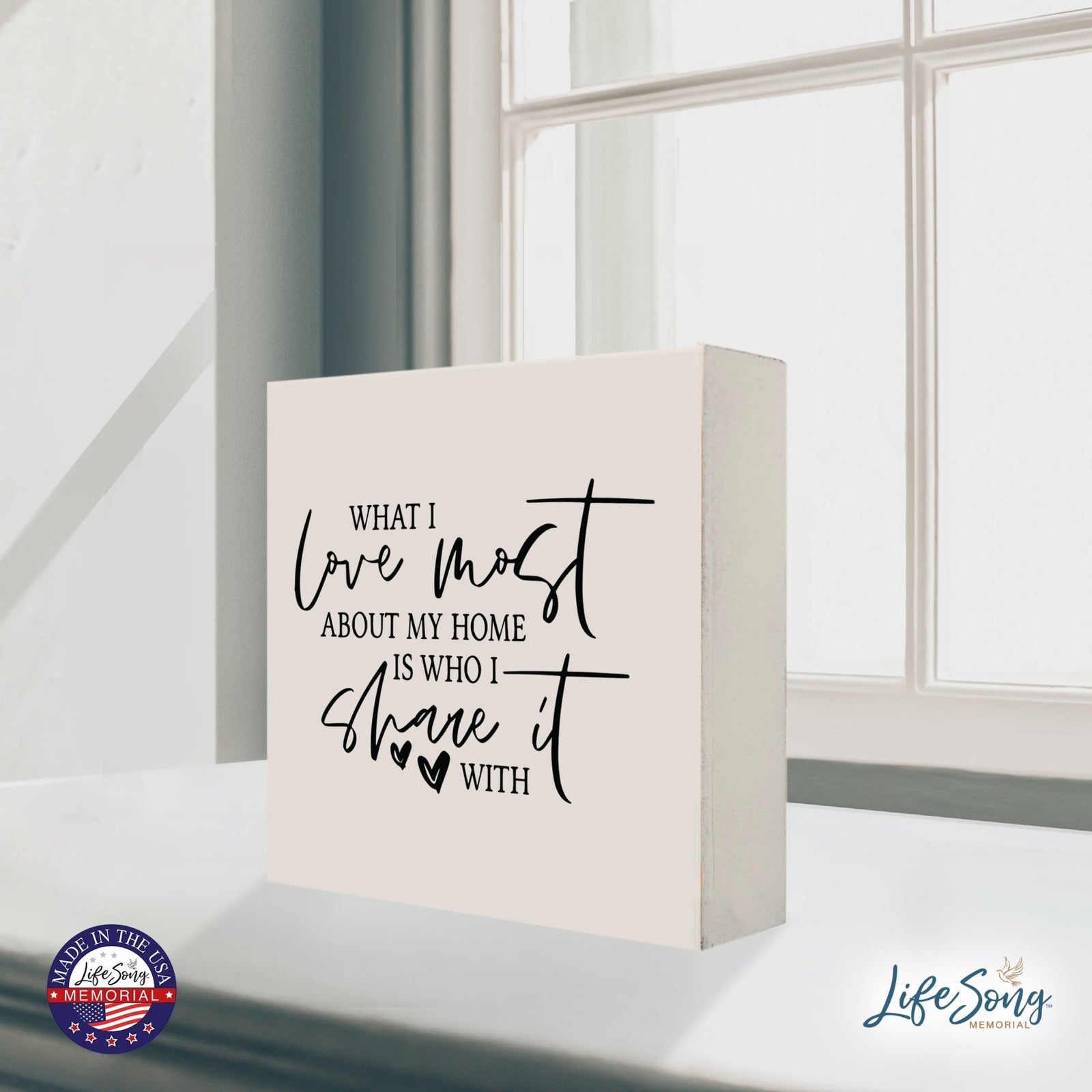 Inspiring Modern Framed Shadow Box 10x10 What I Love Most - LifeSong Milestones