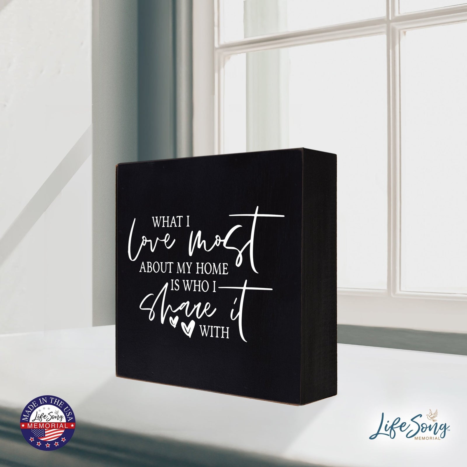 Inspiring Modern Framed Shadow Box 10x10 What I Love Most - LifeSong Milestones