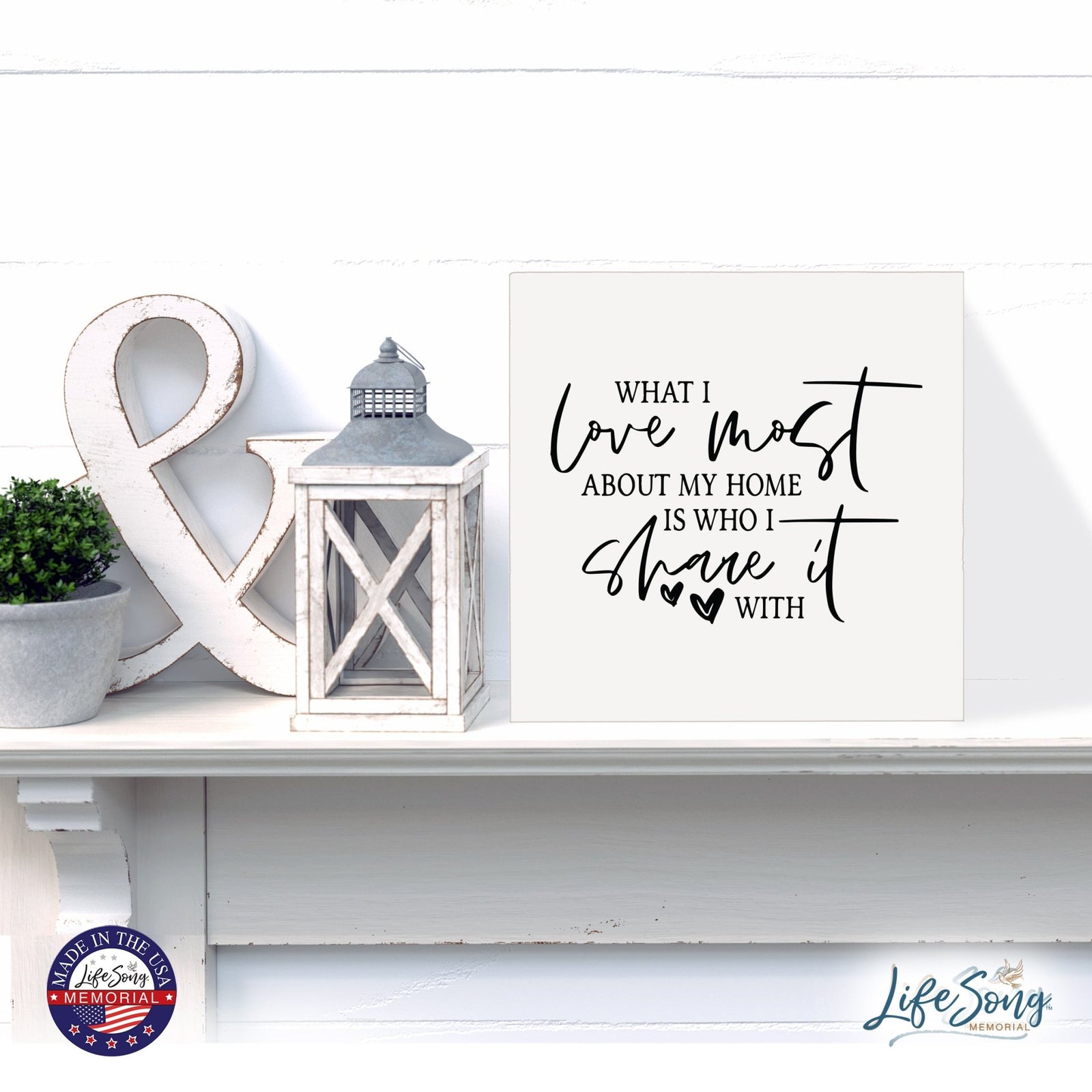 Inspiring Modern Framed Shadow Box 10x10 What I Love Most - LifeSong Milestones