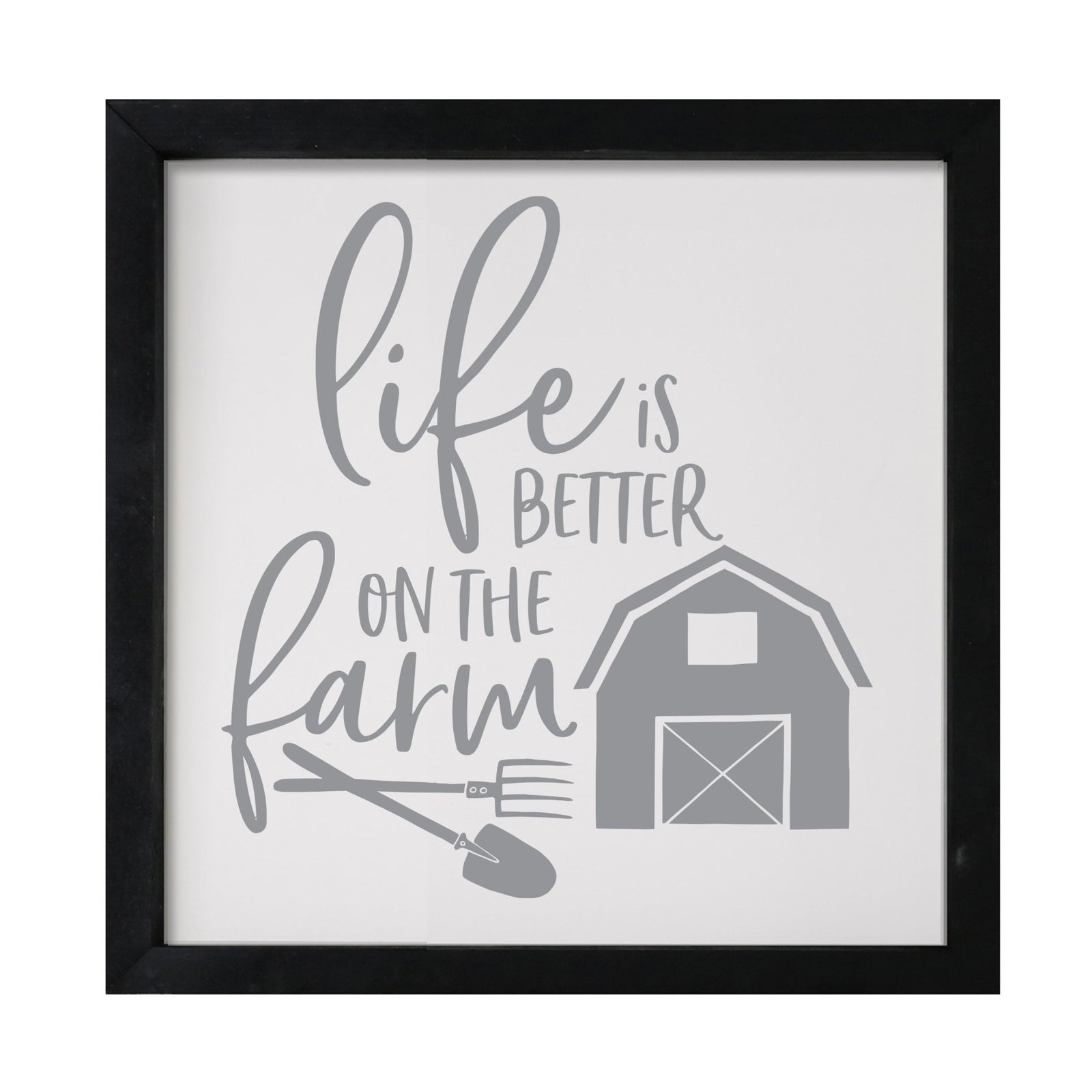 Inspiring Modern Framed Shadow Box 7x7in - Life Is Better On The Farm - LifeSong Milestones
