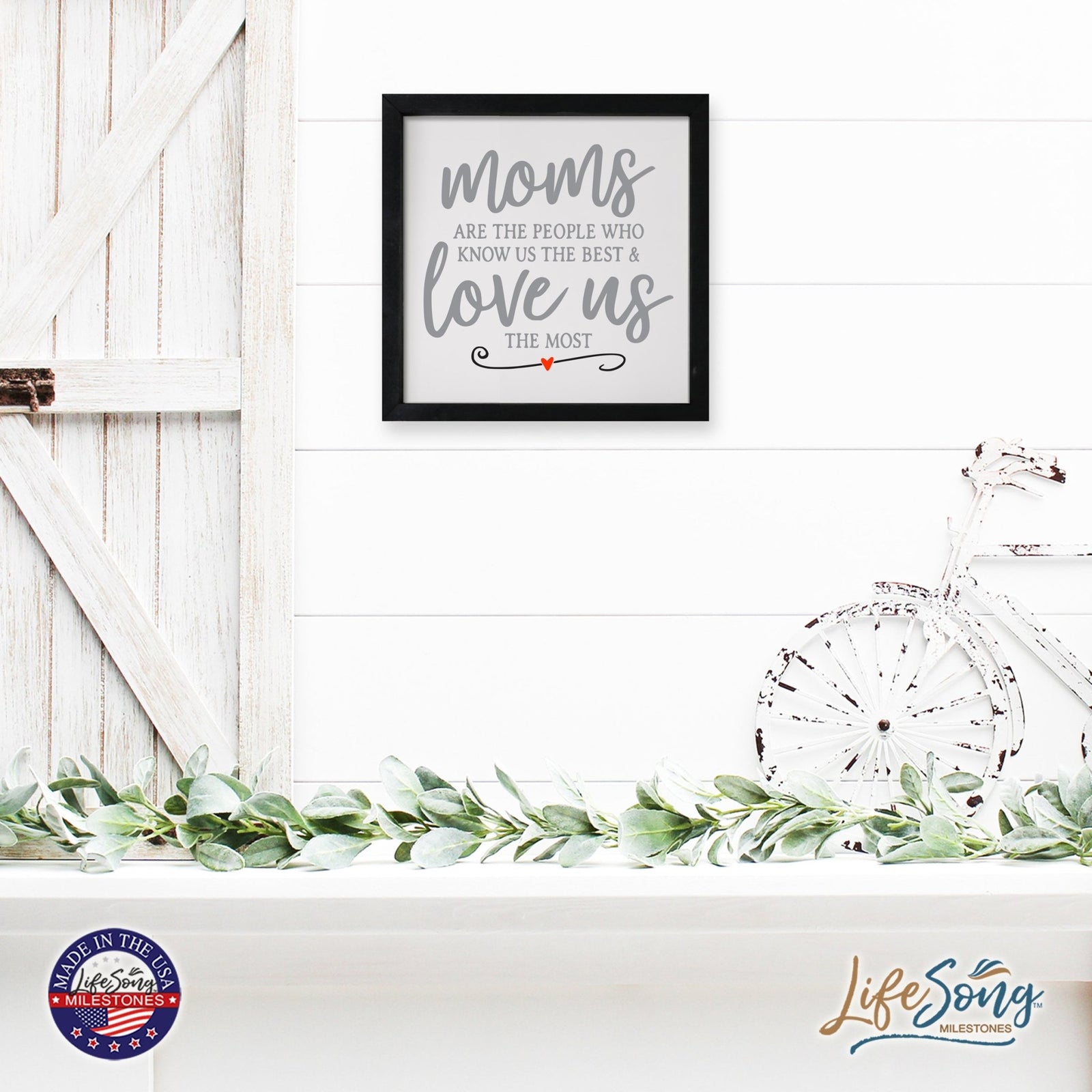 Inspiring Modern Framed Shadow Box 7x7in - Mom Are The People Who Know Us The Best - LifeSong Milestones