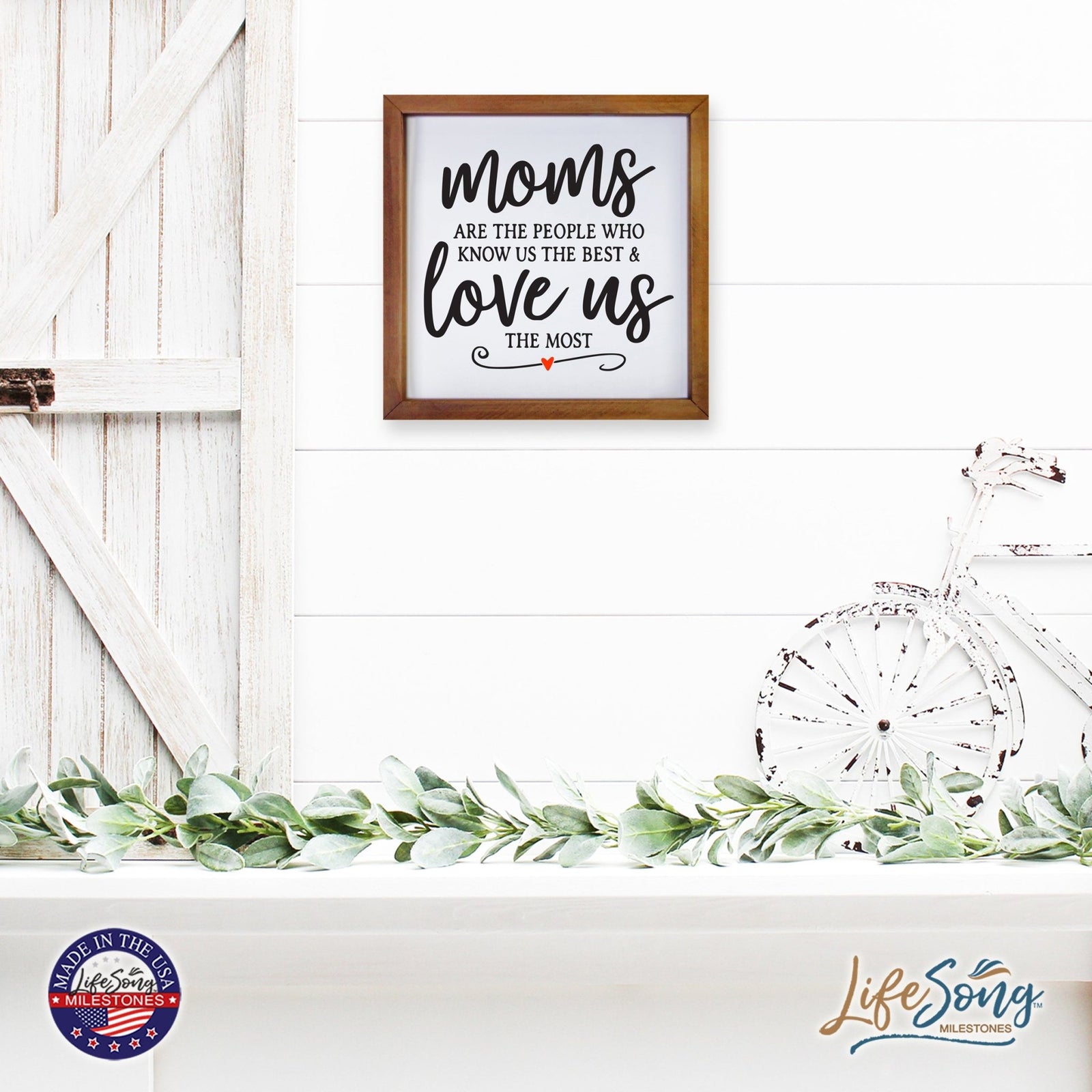 Inspiring Modern Framed Shadow Box 7x7in - Mom Are The People Who Know Us The Best - LifeSong Milestones