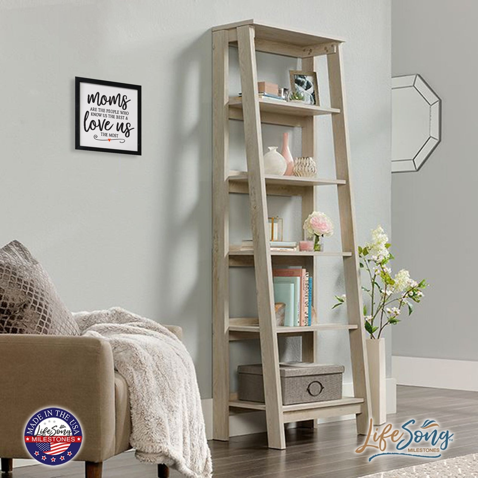 Inspiring Modern Framed Shadow Box 7x7in - Mom Are The People Who Know Us The Best - LifeSong Milestones