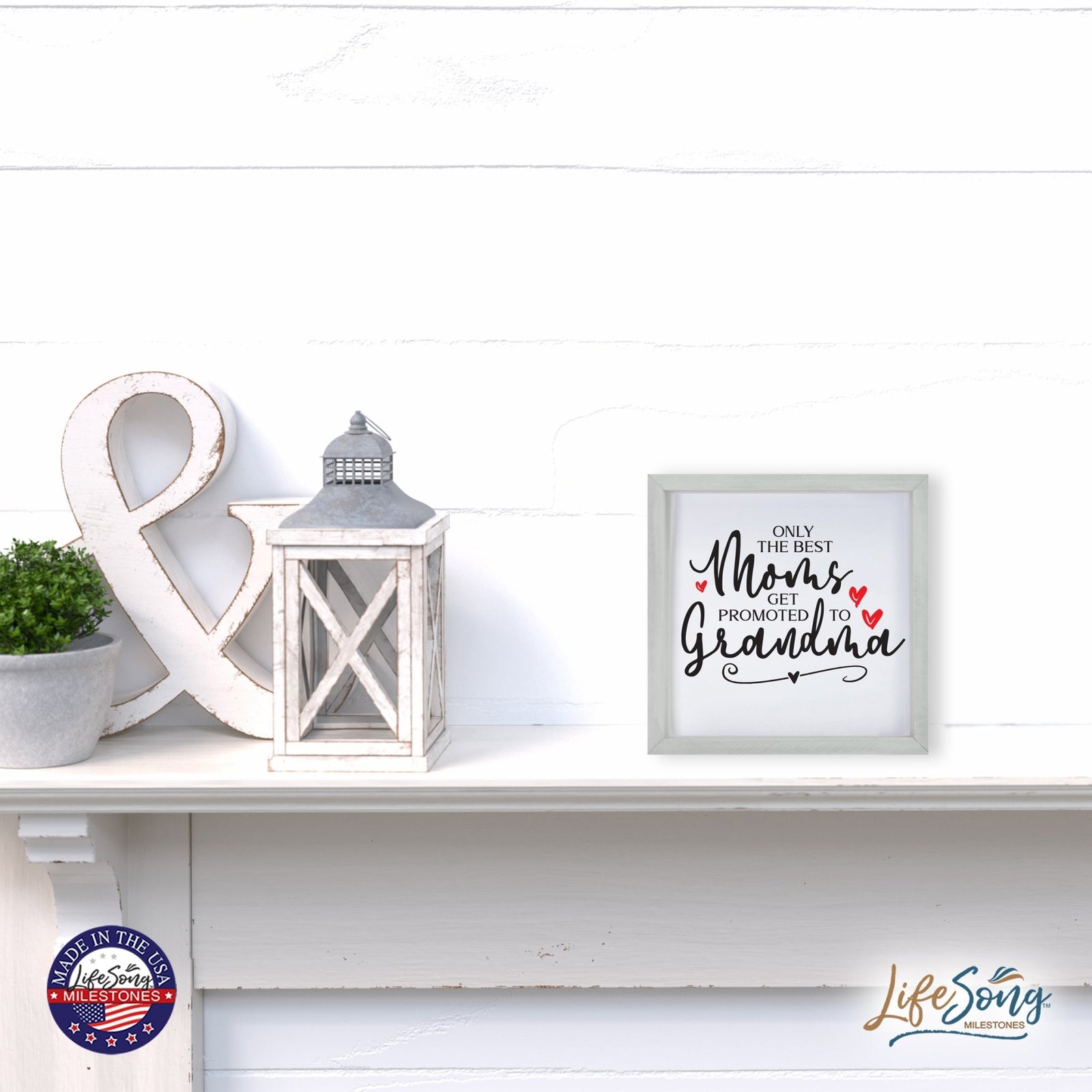 Inspiring Modern Framed Shadow Box 7x7in - Only The Best Moms - LifeSong Milestones