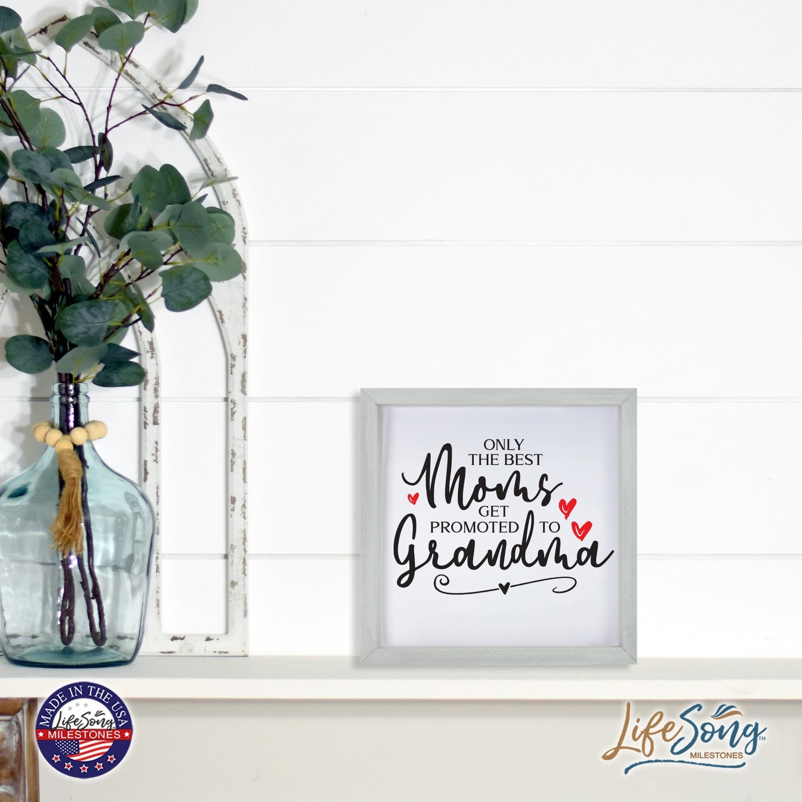 Inspiring Modern Framed Shadow Box 7x7in - Only The Best Moms - LifeSong Milestones