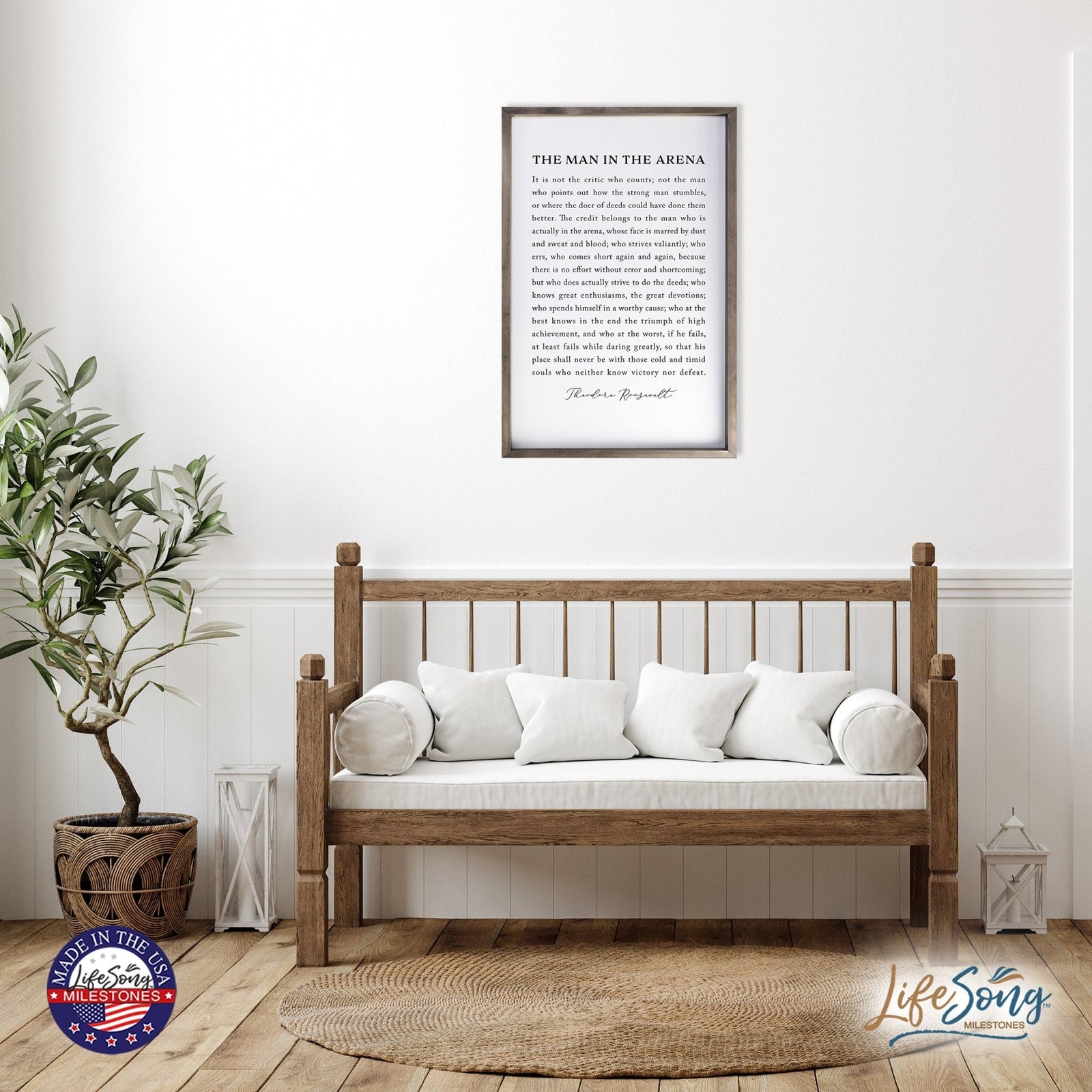 Inspiring Modern Weathered Grey Framed Shadow Box - The Man In The - LifeSong Milestones