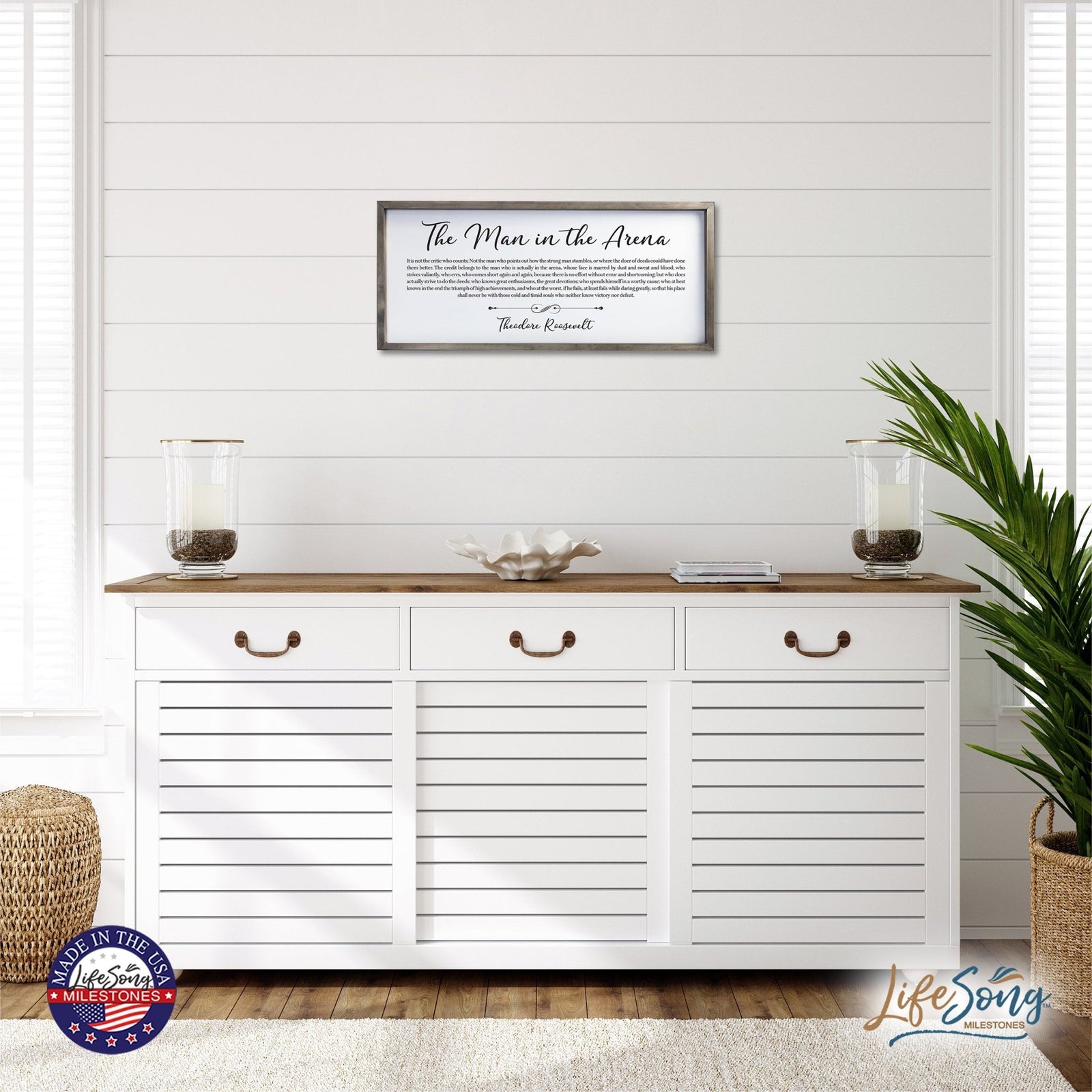 Inspiring Modern Weathered Grey Framed Shadow Box - The Man In The - LifeSong Milestones