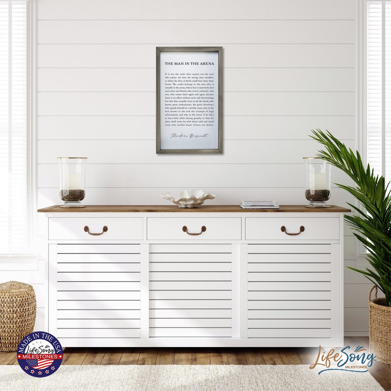 Inspiring Modern Weathered Grey Framed Shadow Box - The Man In The - LifeSong Milestones